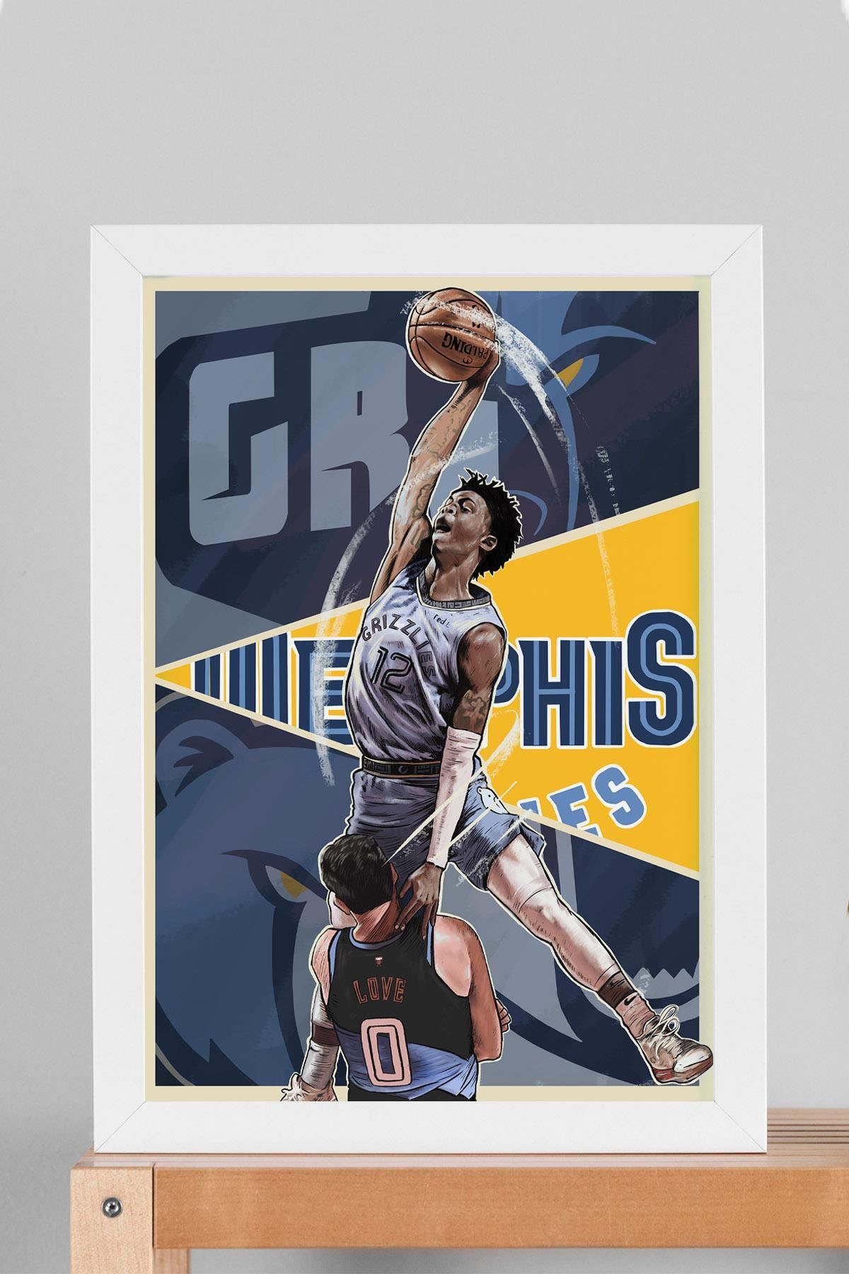Saturn Ja Morant Çerçeveli Tablo - Memphis Grizzlies NBA Posteri Tablo