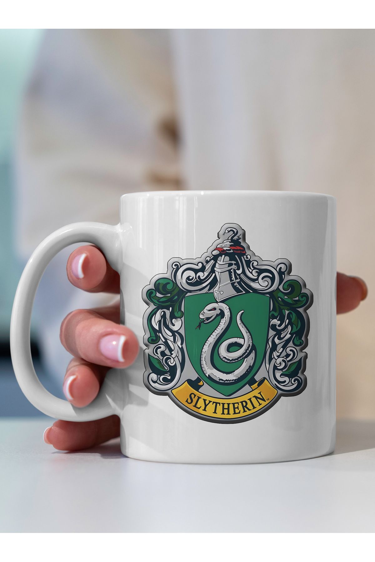 Ayabak Kupa Bardak - Harry Potter Slytherin Desenli Kupa Bardak - Hediyelik Kupa Bardak