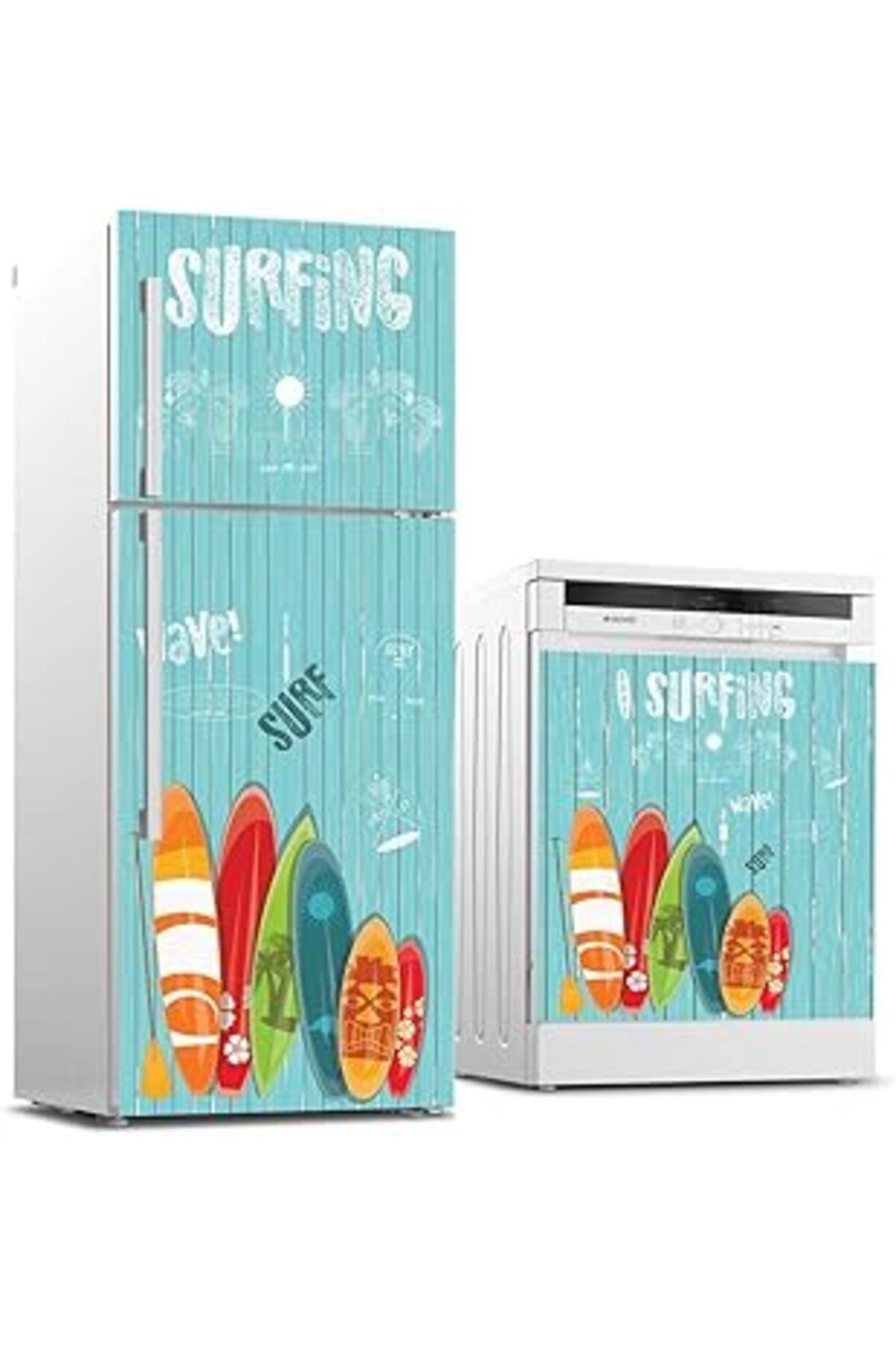 Karachil Buzdolabı Ve Bulaşık Makinası Beyaz Eşya Sticker Kaplama Surfing