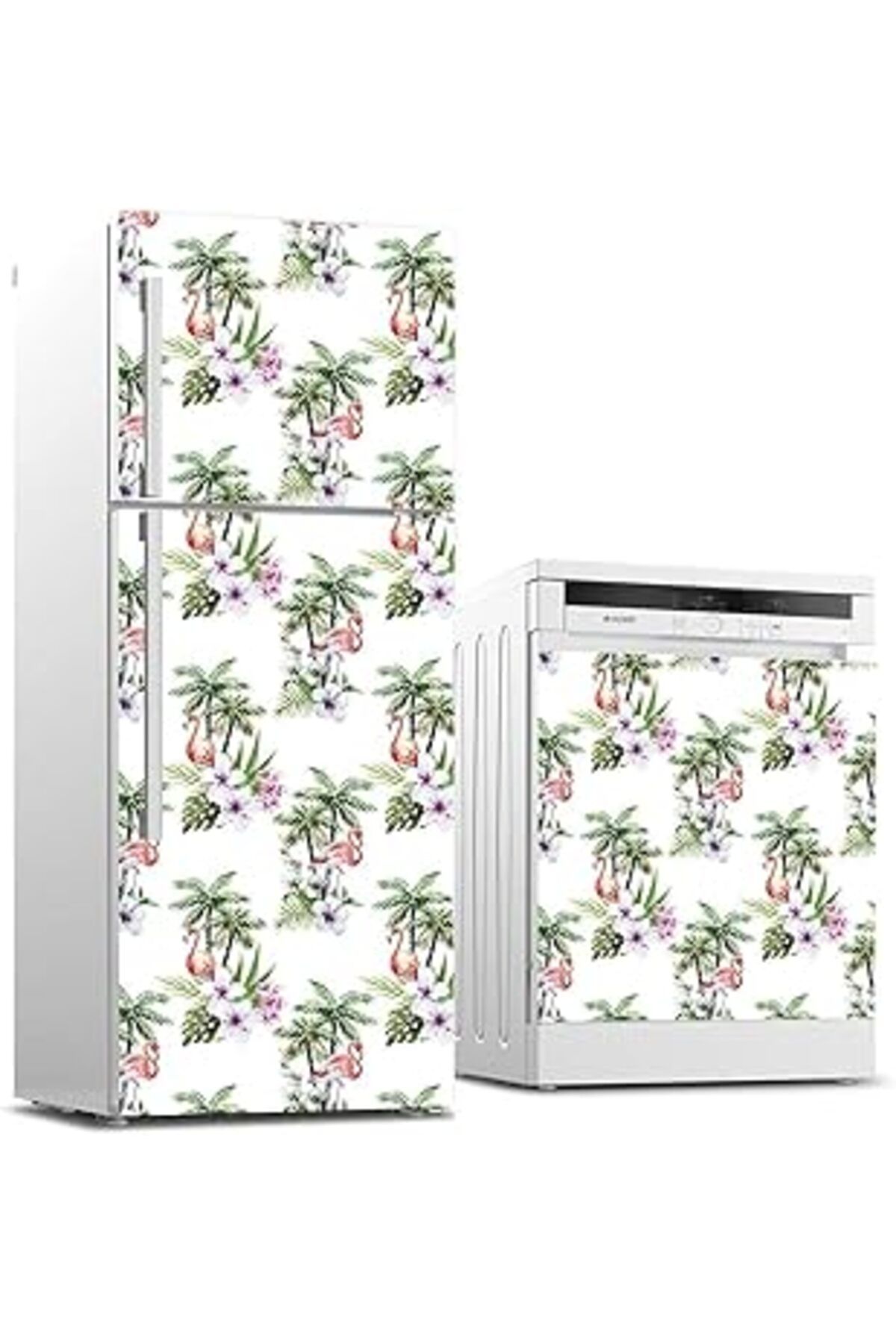Karachil Buzdolabı Ve Bulaşık Makinası Beyaz Eşya Sticker Kaplama Flamingo