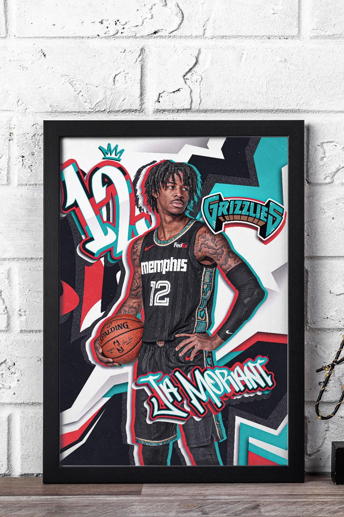 Saturn Ja Morant Çerçeveli Tablo - Memphis Grizzlies NBA Posteri Tablo