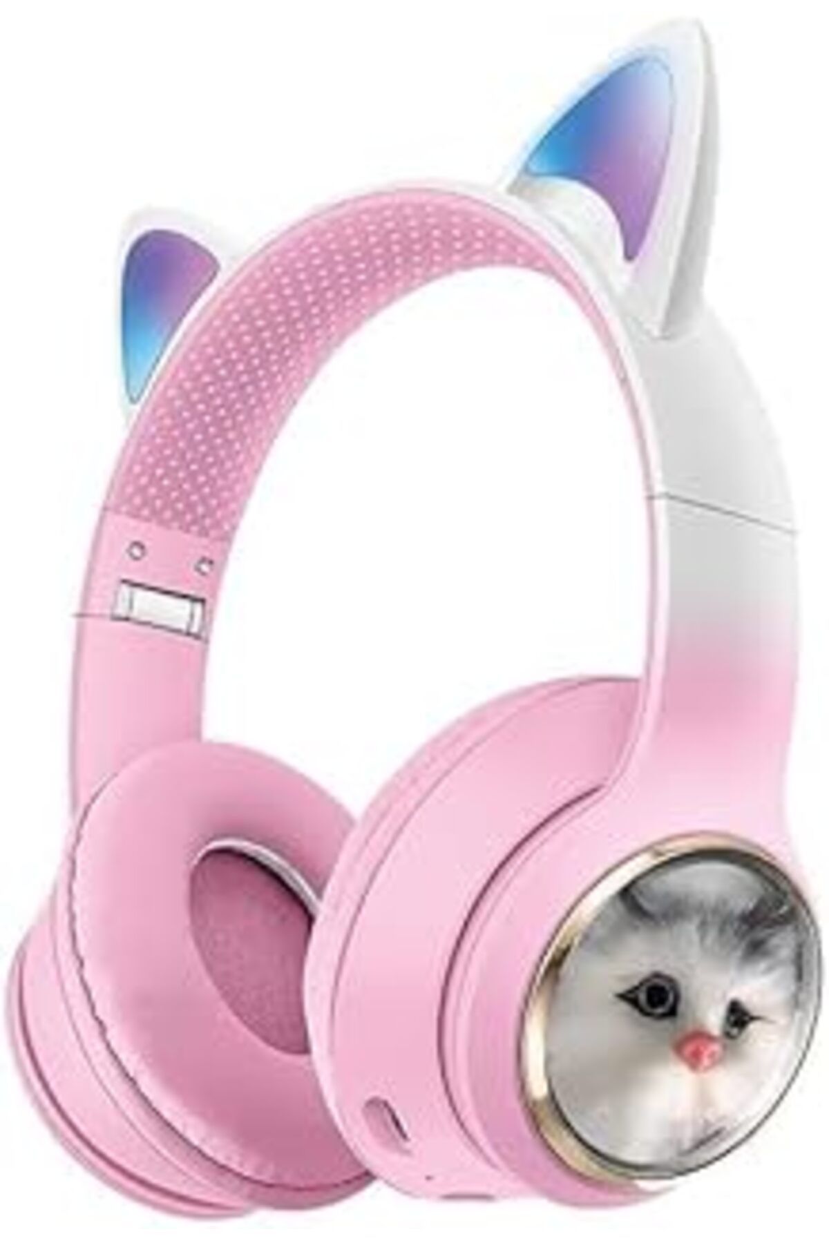 Pazarcan Wireless 5.3 Stereo Kedili Kulak Üstü Bluetooth Kulaklık Pembe Blt-45