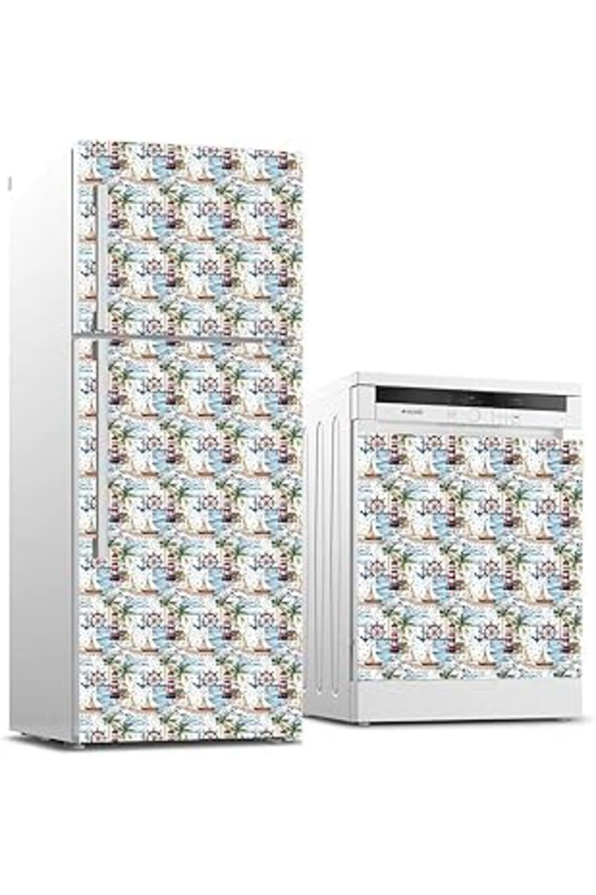 Karachil Buzdolabı Ve Bulaşık Makinası Beyaz Eşya Sticker Kaplama Deniz Kule