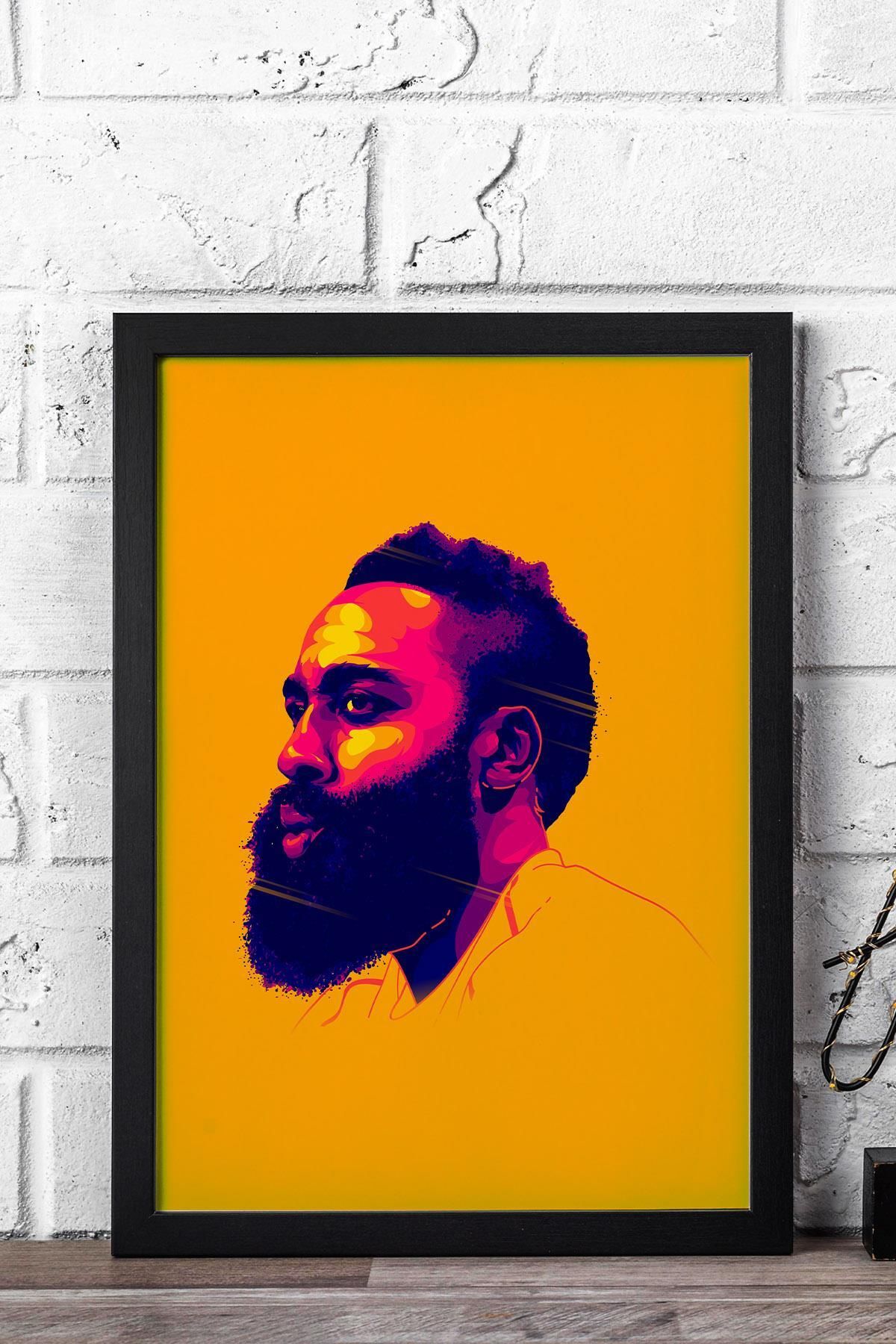 Saturn James Harden Çerçeveli Tablo - Basketbol NBA Posteri Tablo