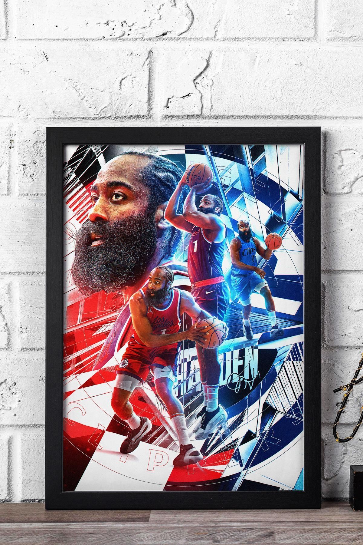 Saturn James Harden Çerçeveli Tablo - Basketbol NBA Posteri Tablo