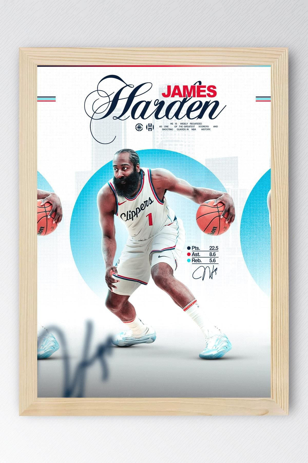 Saturn James Harden Çerçeveli Tablo - Basketbol NBA Posteri Tablo