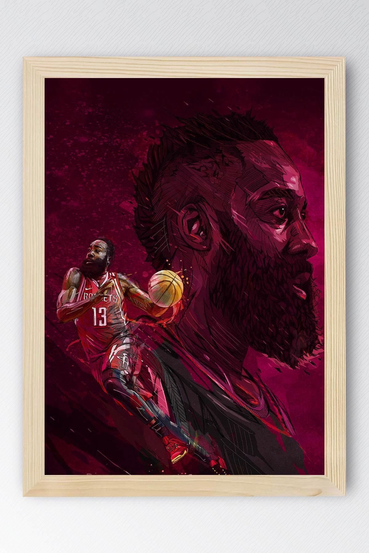 Saturn James Harden Çerçeveli Tablo - Basketbol NBA Posteri Tablo