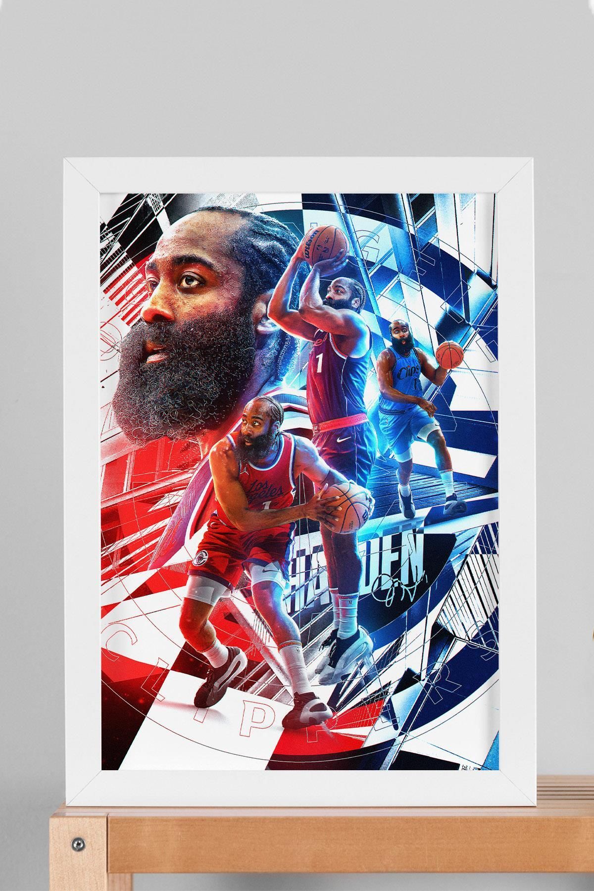 Saturn James Harden Çerçeveli Tablo - Basketbol NBA Posteri Tablo