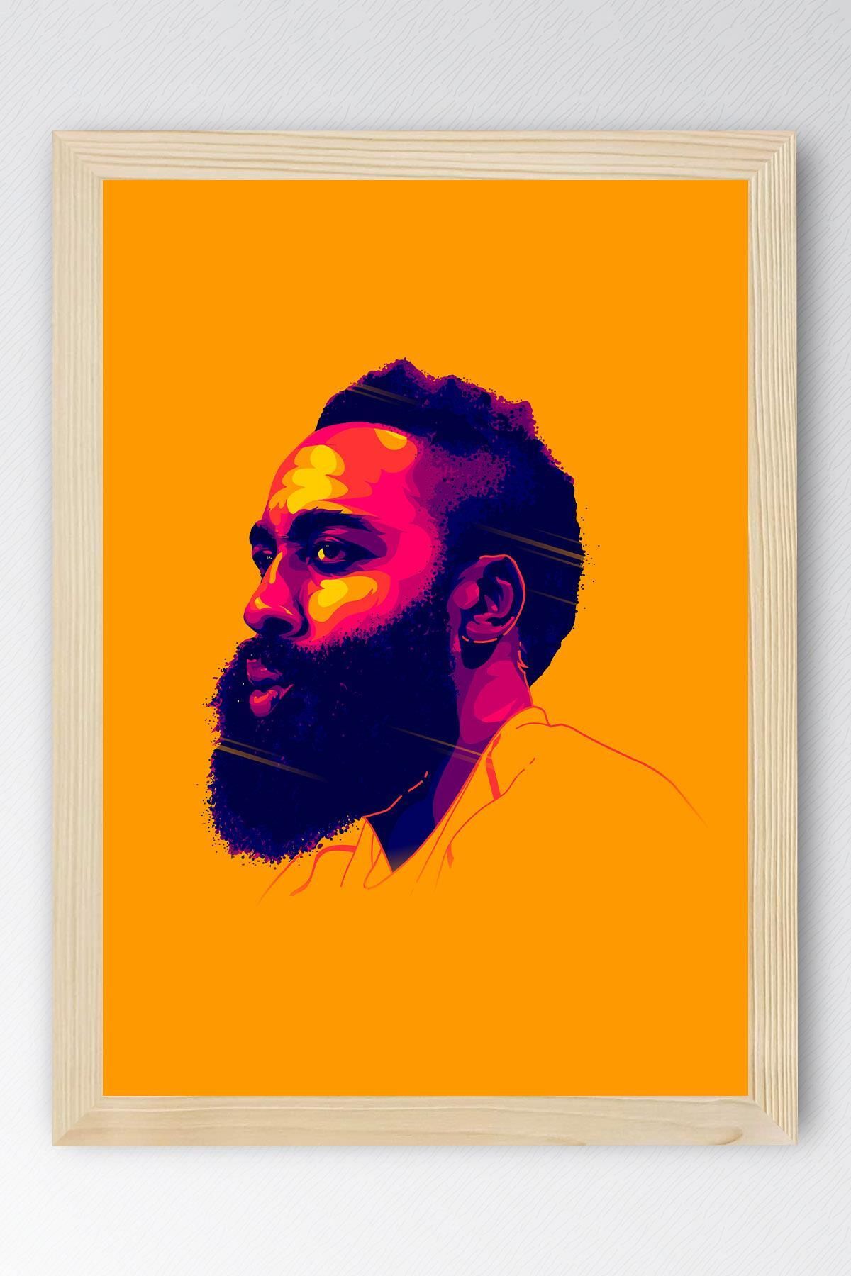 Saturn James Harden Çerçeveli Tablo - Basketbol NBA Posteri Tablo