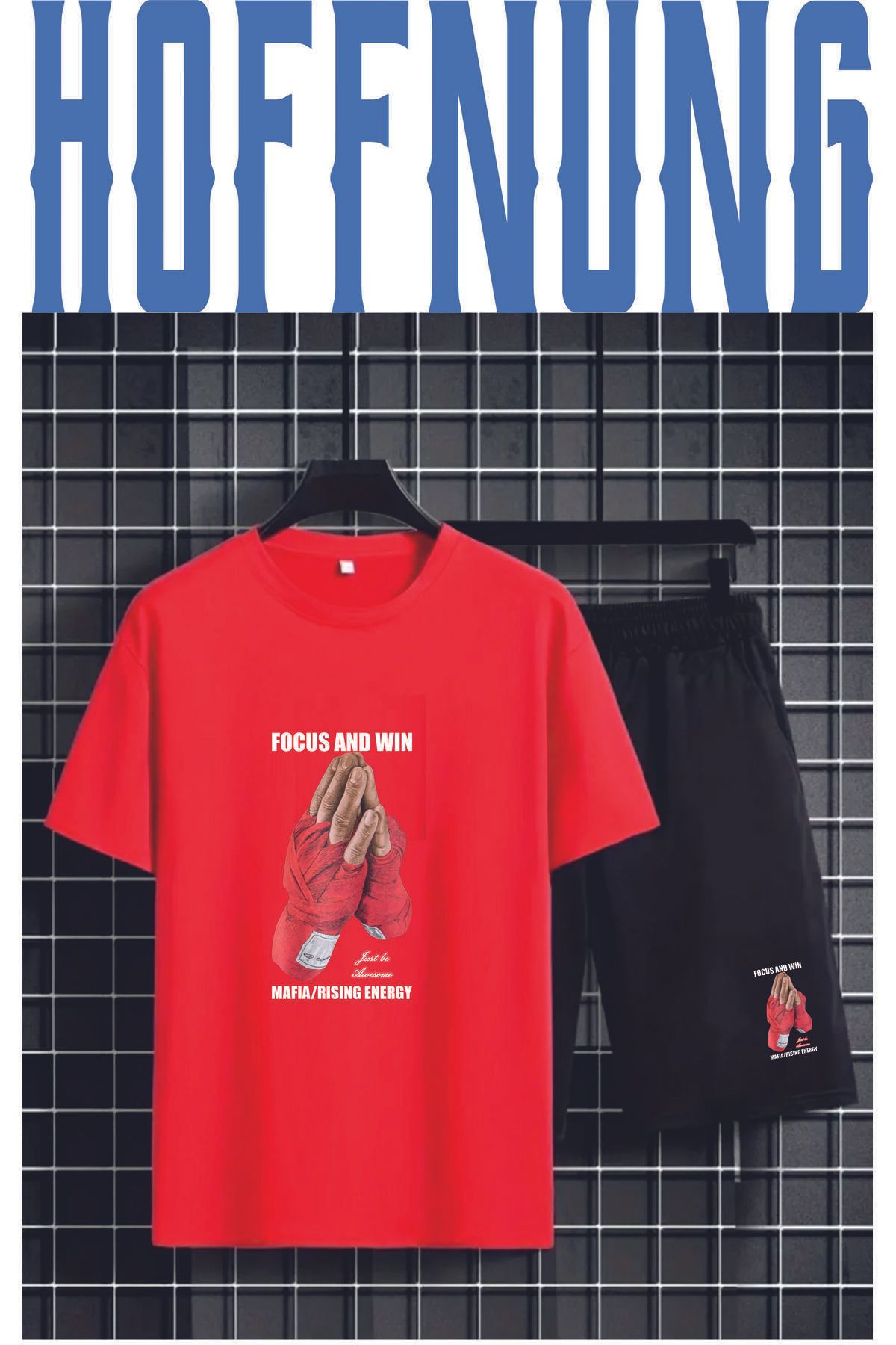 HOFFNUNG Full Shorts Unısex Tişört Şort My Yenı Baskı Rust Renki Takım