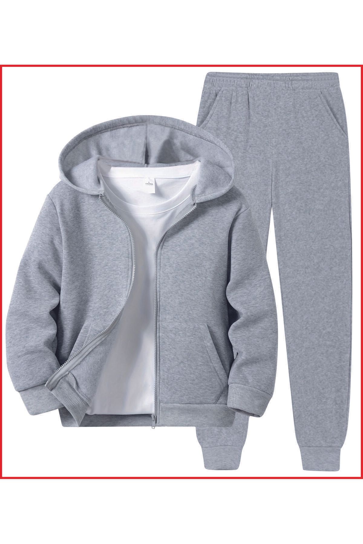 HOFFNUNG FULL ZIP BLANK AND CLEAR NEW GREY oversize sportswear