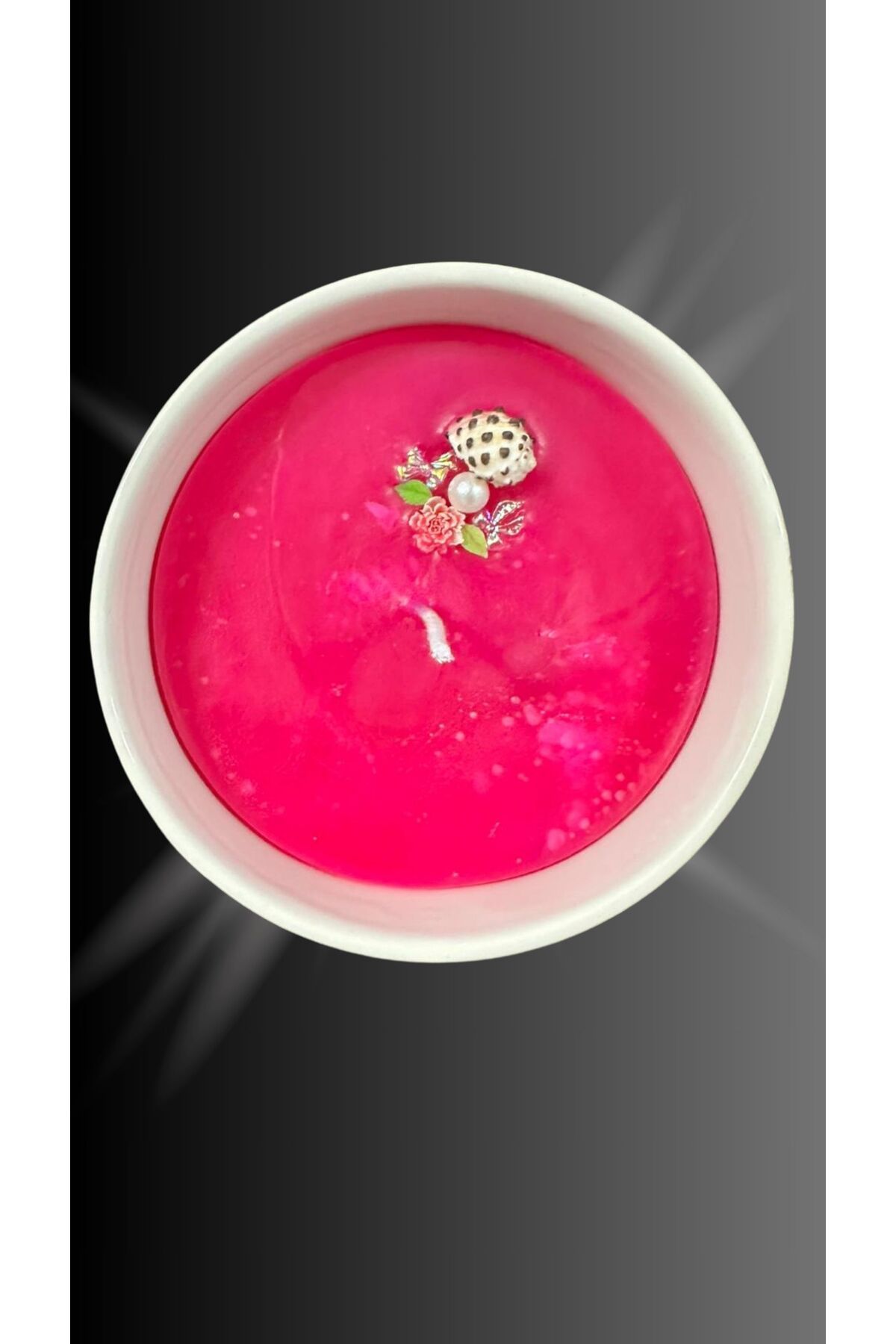 FU GLOWIS 11x11 cm Büyük Boy Seramik Kapta El Yapımı Dekoratif Mum – pembe - sıklemen
