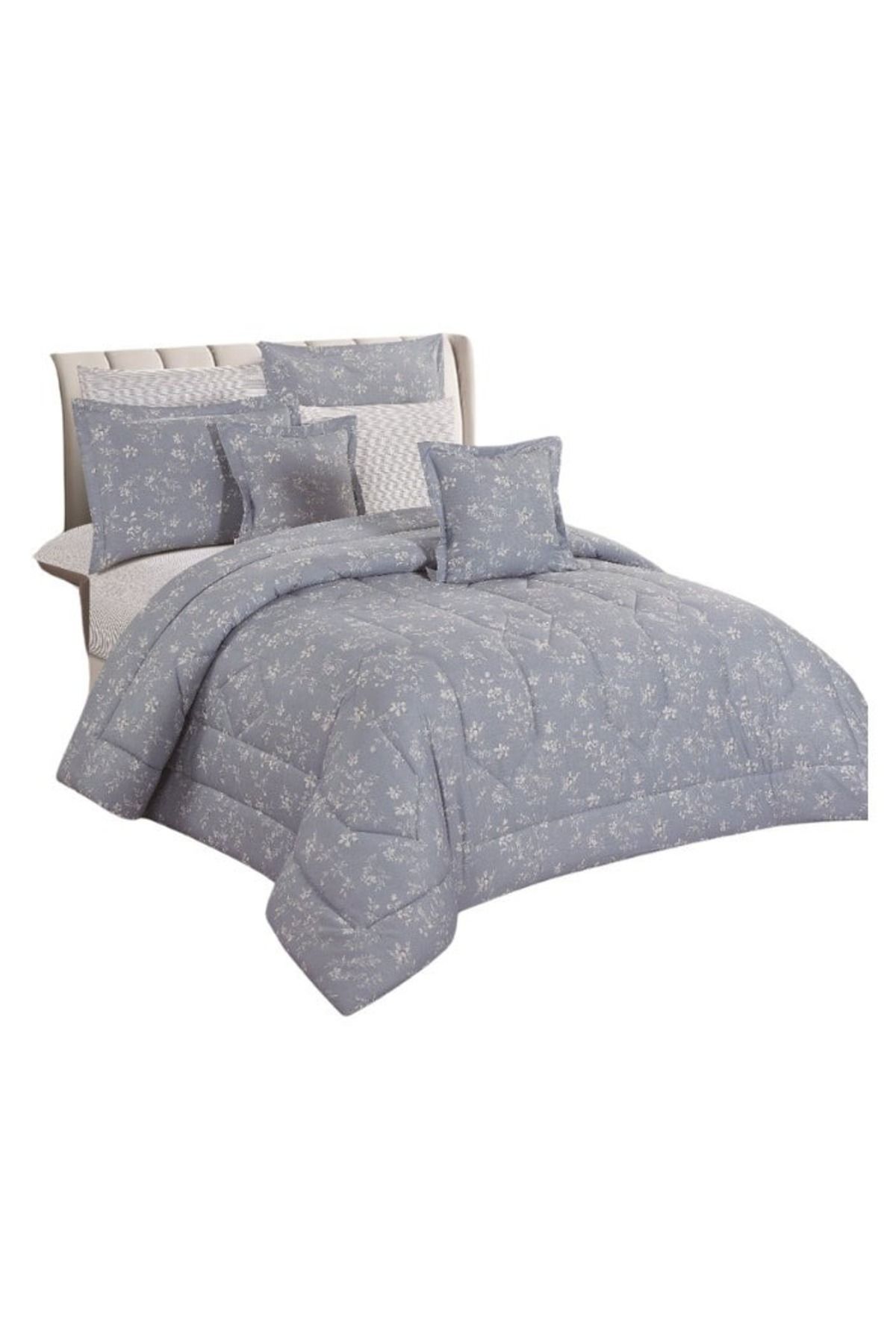 smart home-Double-sided comforter set, 8-piece comforter with comfortable inner filling, 8-piece double comforter fits two people's beds 4