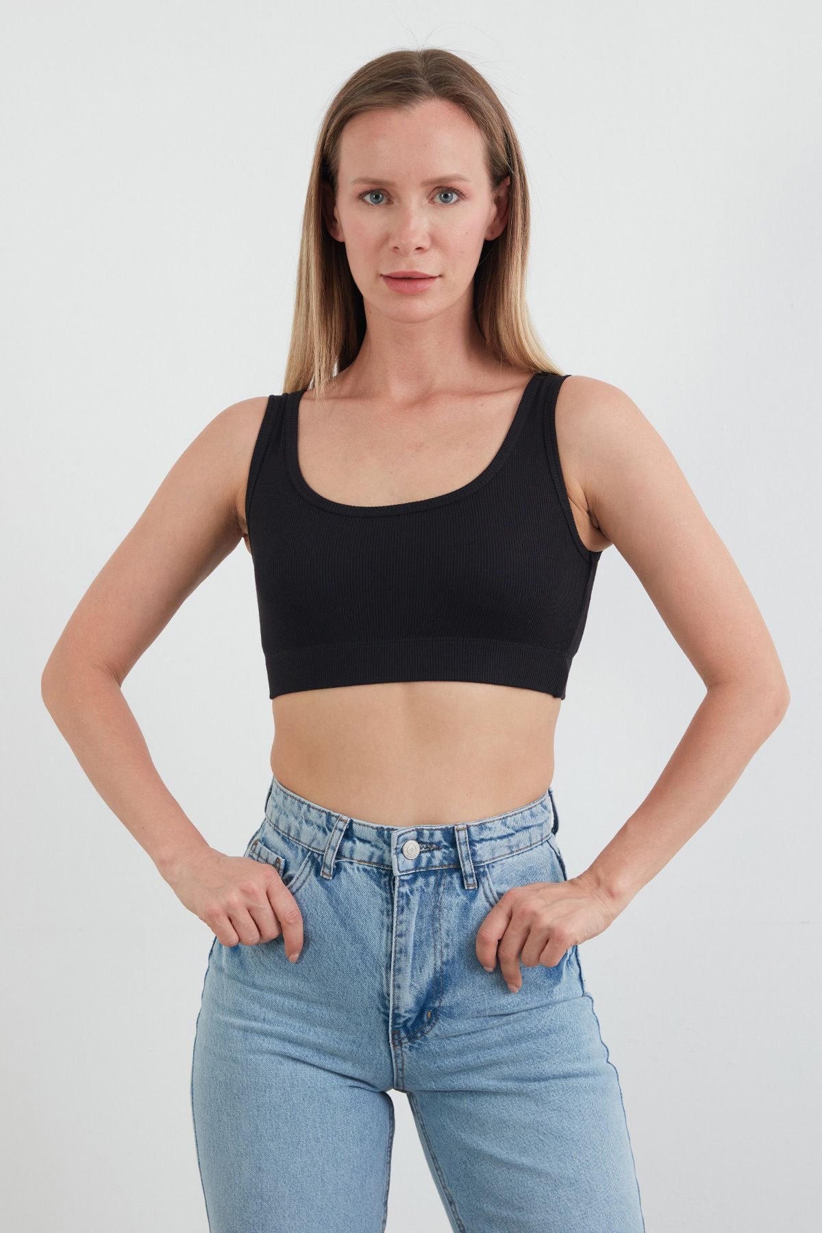 Fulla Moda Basic Fitilli Modal Crop Büstiyer
