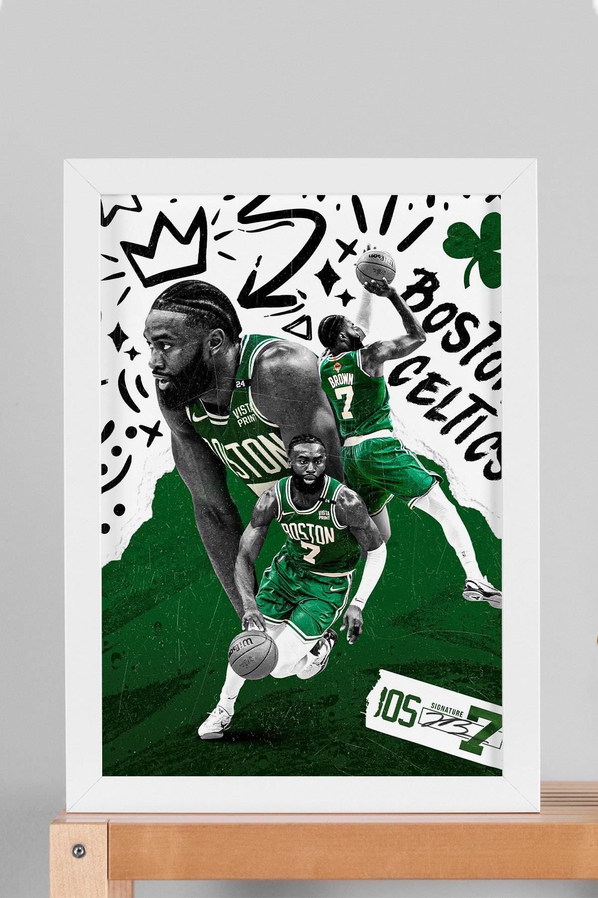 Saturn Jaylen Brown Çerçeveli Tablo - Boston Celtics NBA Posteri Tablo