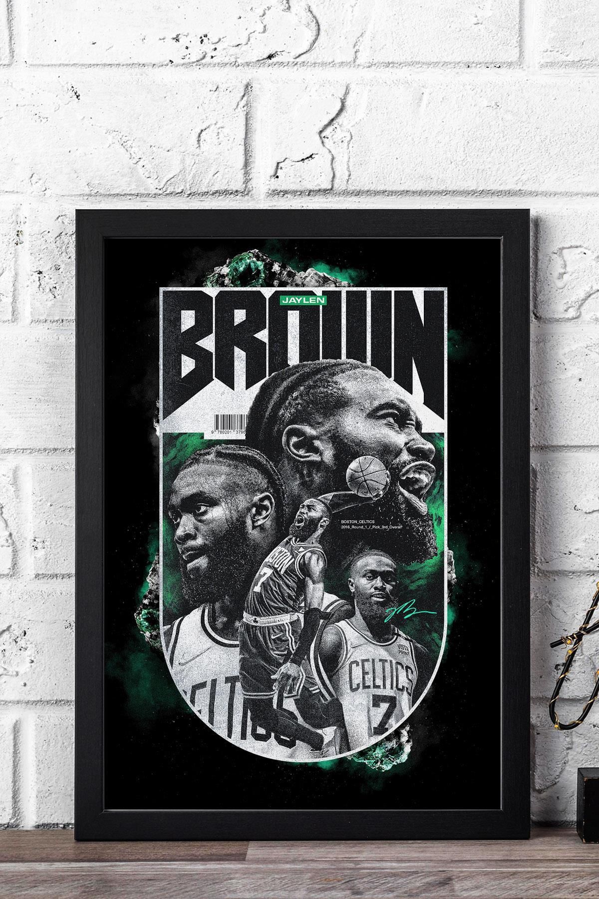 Saturn Jaylen Brown Çerçeveli Tablo - Basketbol NBA Posteri Tablo