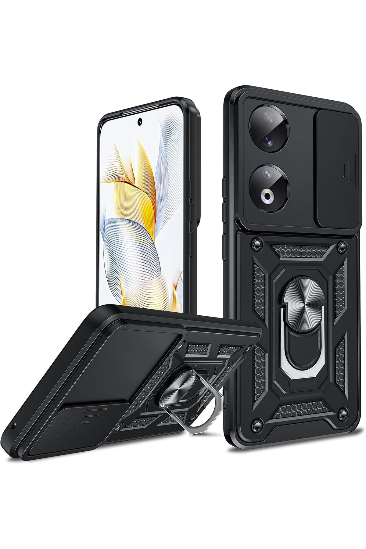 Teleplus Honor 90 Kılıf Kamera Sürgülü Defense Pars Yüzüklü Tank Kapak
