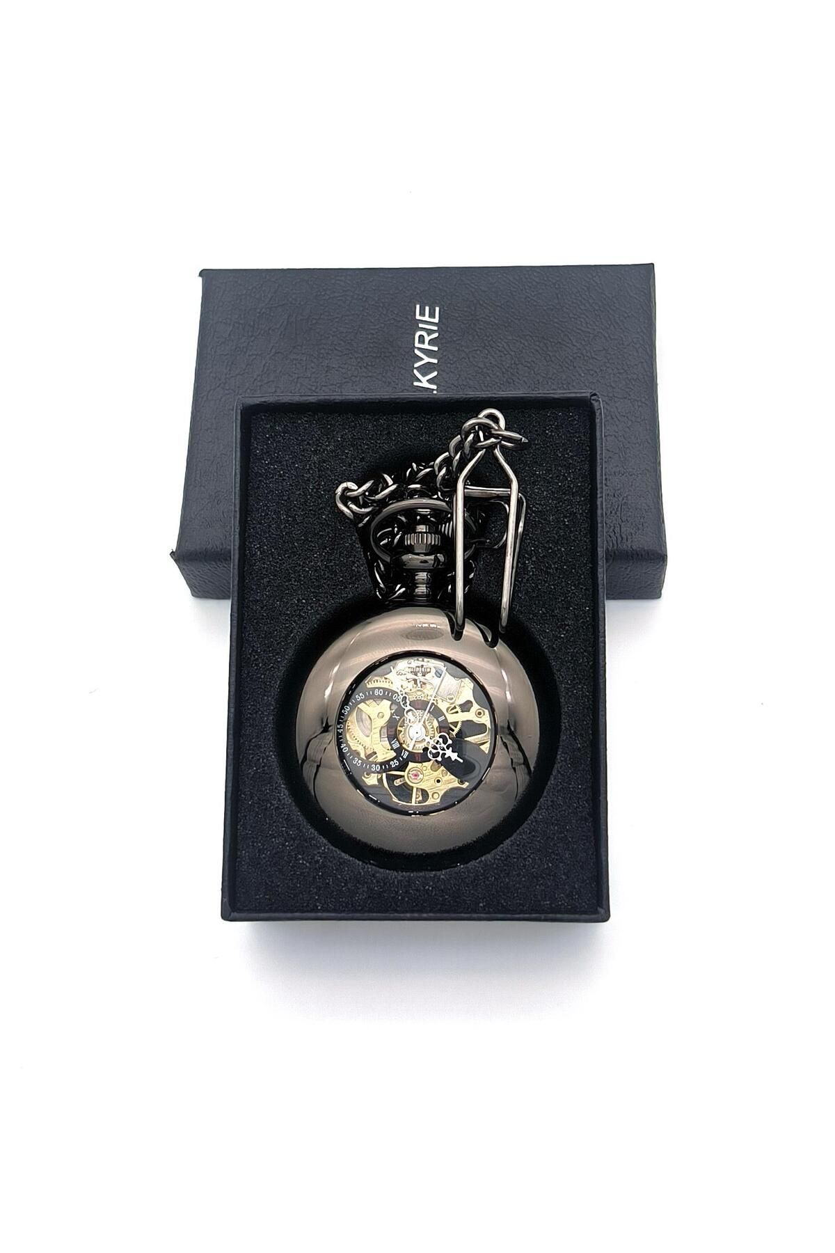 valkyrie-Mechanical Chain Pocket Watch Transparent Design Retro Style Wind-Up Collectible Watch with Shackle 2