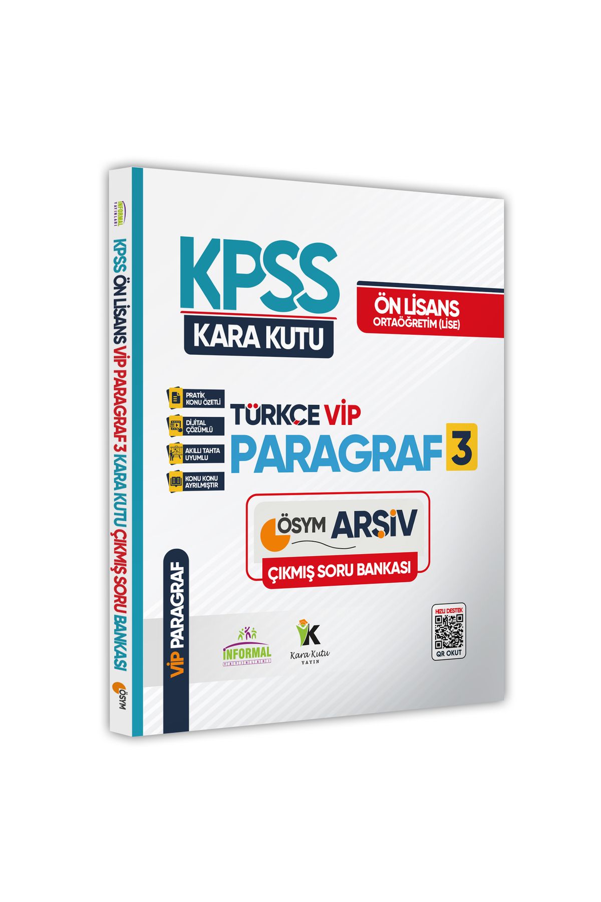 Karakutu Yayınları KPSS Ön Lisans-Ortaöğretim Türkçenin Kara Kutusu VİP PARAGRAF 3 ÖSYM Çıkmış Soru Bankası Çözümlü