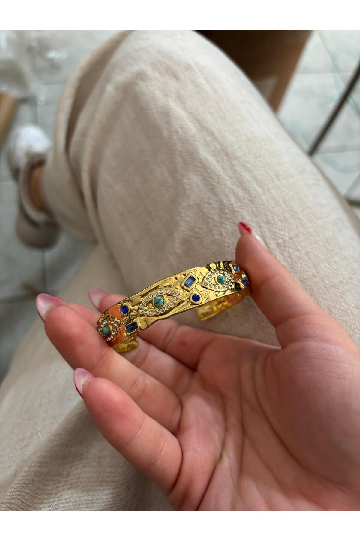 deva takı çelik vintage sıkıştırmalı bileklik