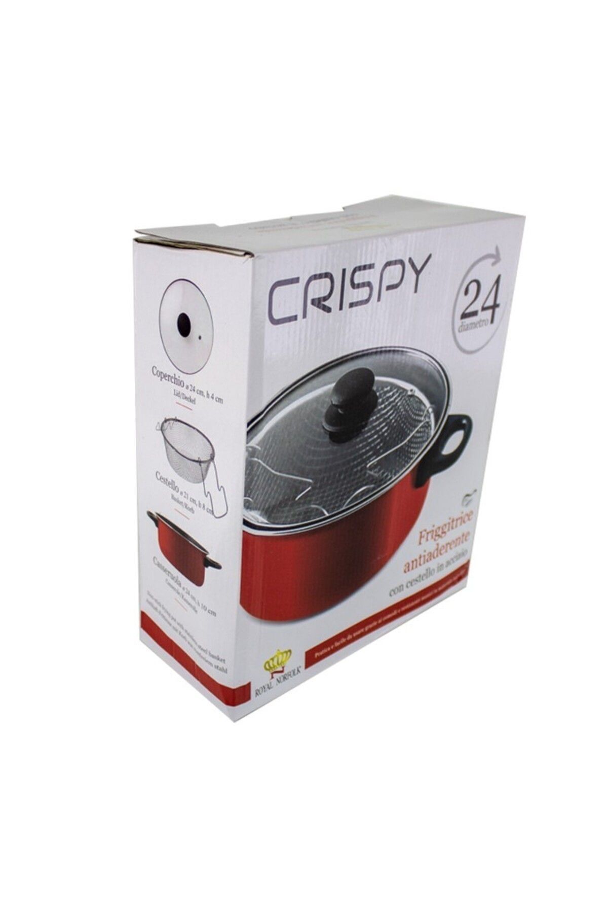AzHome-Deep fryer, Pot with two handles, sieve and lid 5