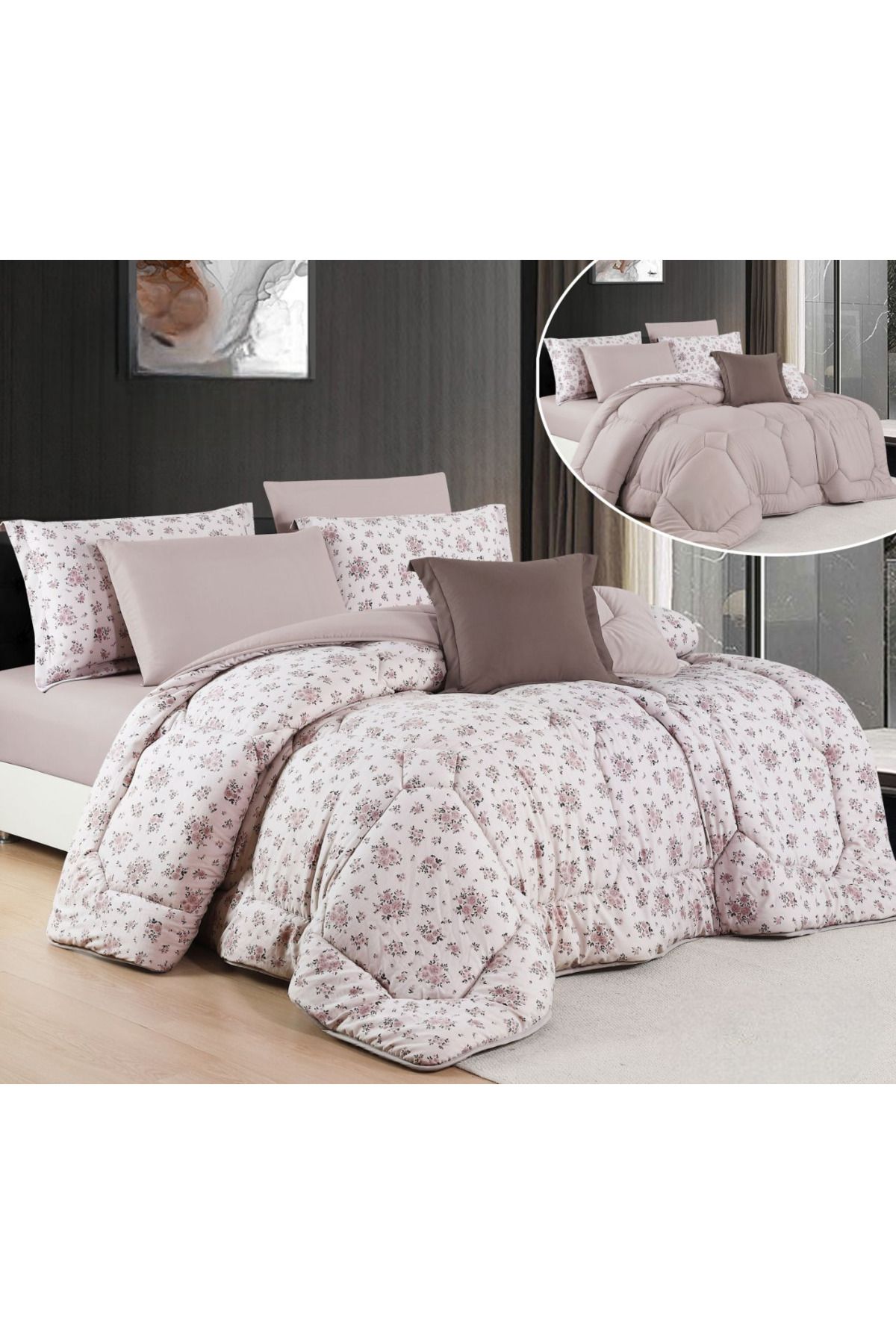 HOURS-Horse Navran 7-piece comforter set with a modern and distinctive pattern, double-sided EVINA-011A 2