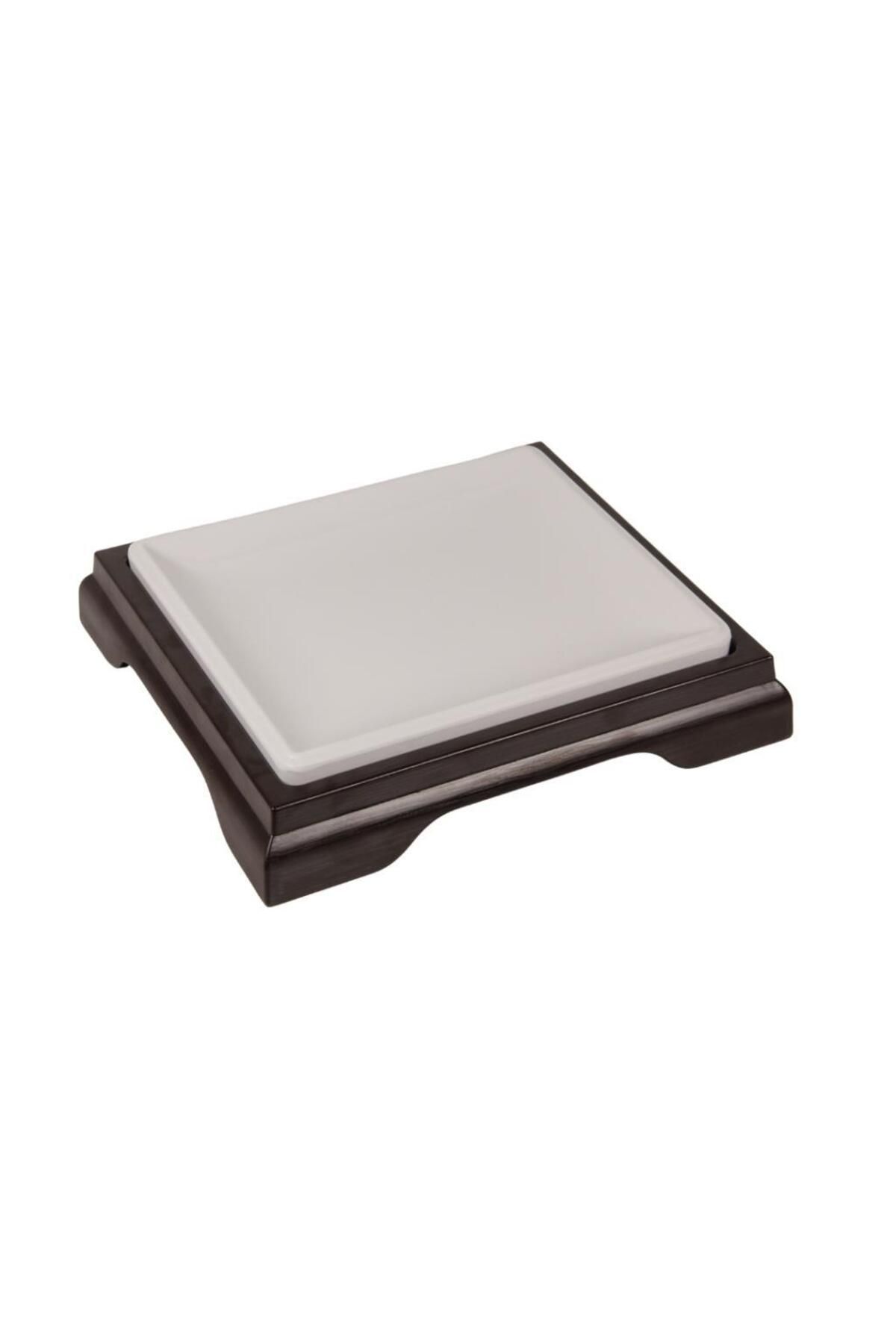 Globy Melamin Altlıklı Beyaz Sunum Tabağı 25×23×7 cm