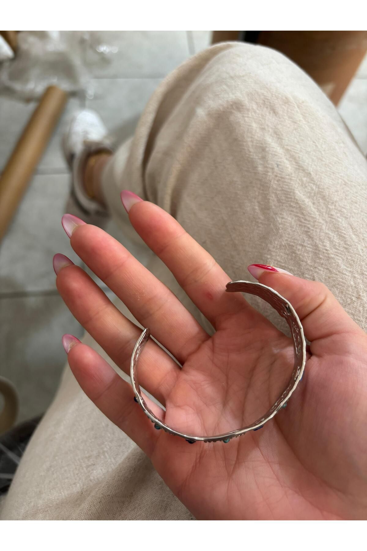 deva takı çelik vintage sıkıştırmalı bileklik
