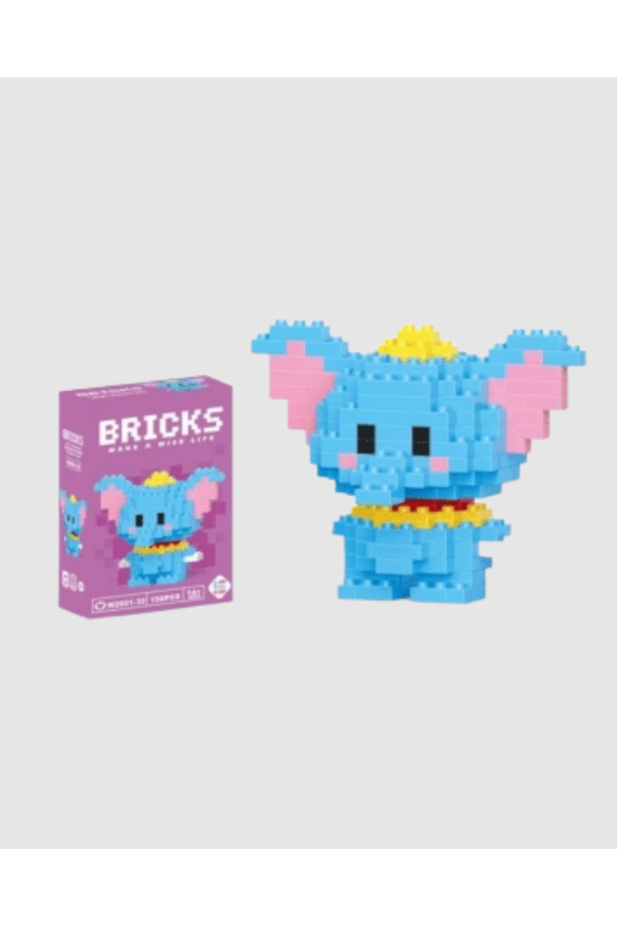 Toum Dumbo Bricks Küçük Parçacık 3D Puzzle Lego Masaüstü Dekorasyonu