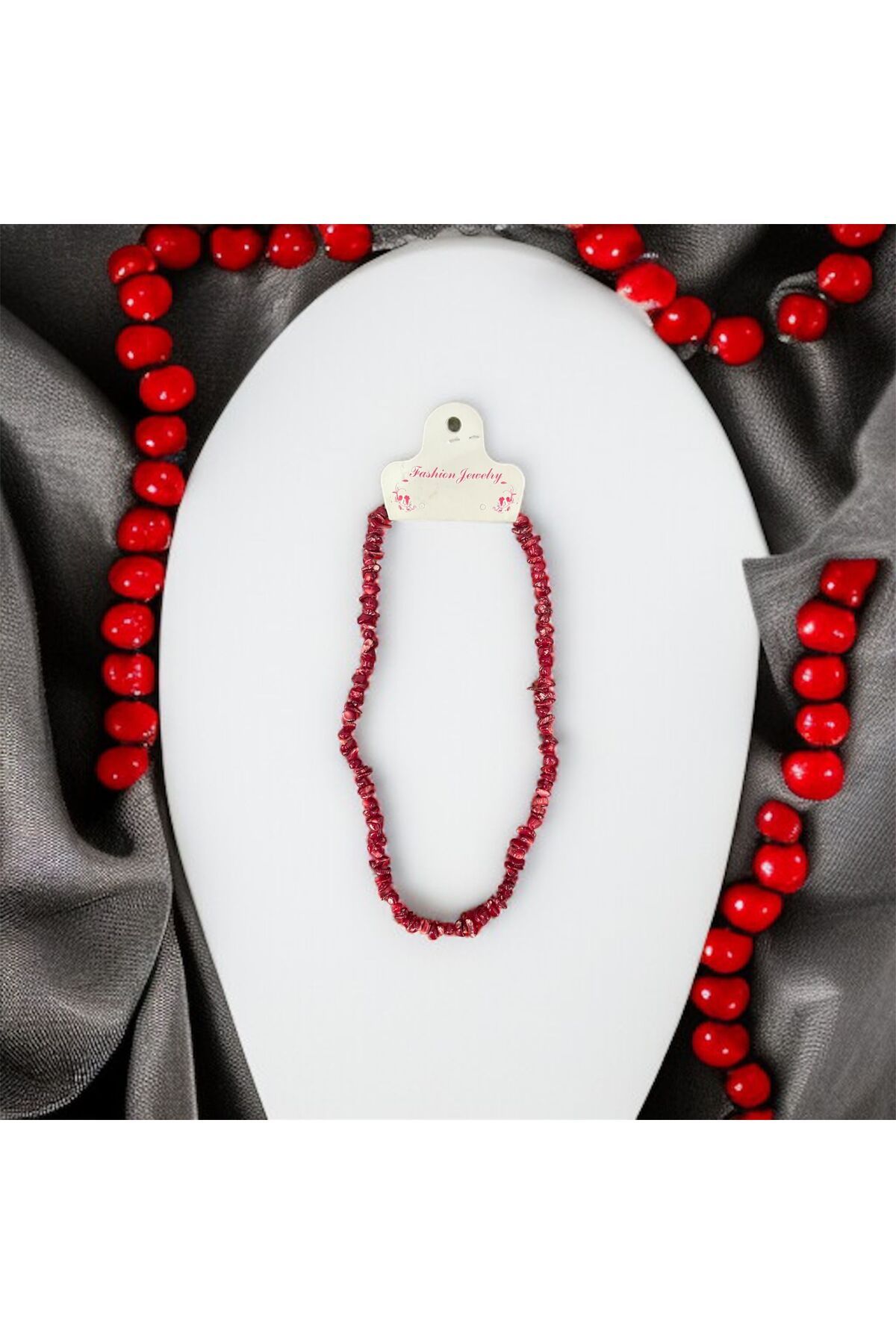 AURA STONE Mercan Doğaltaş Kırıktaş Kolye