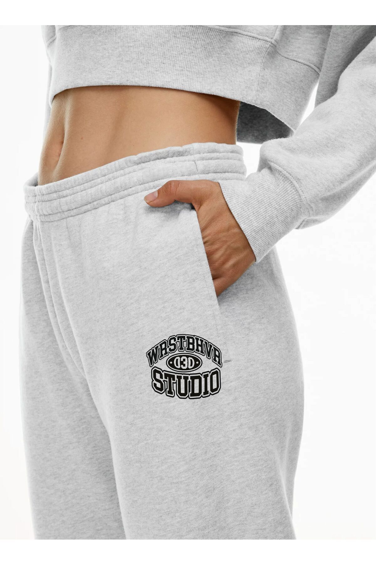 HOFFNUNG Jogger Worst Studıo 2ıplik Örme Kumaş Lastikli Şardonlu Eşofman Altı