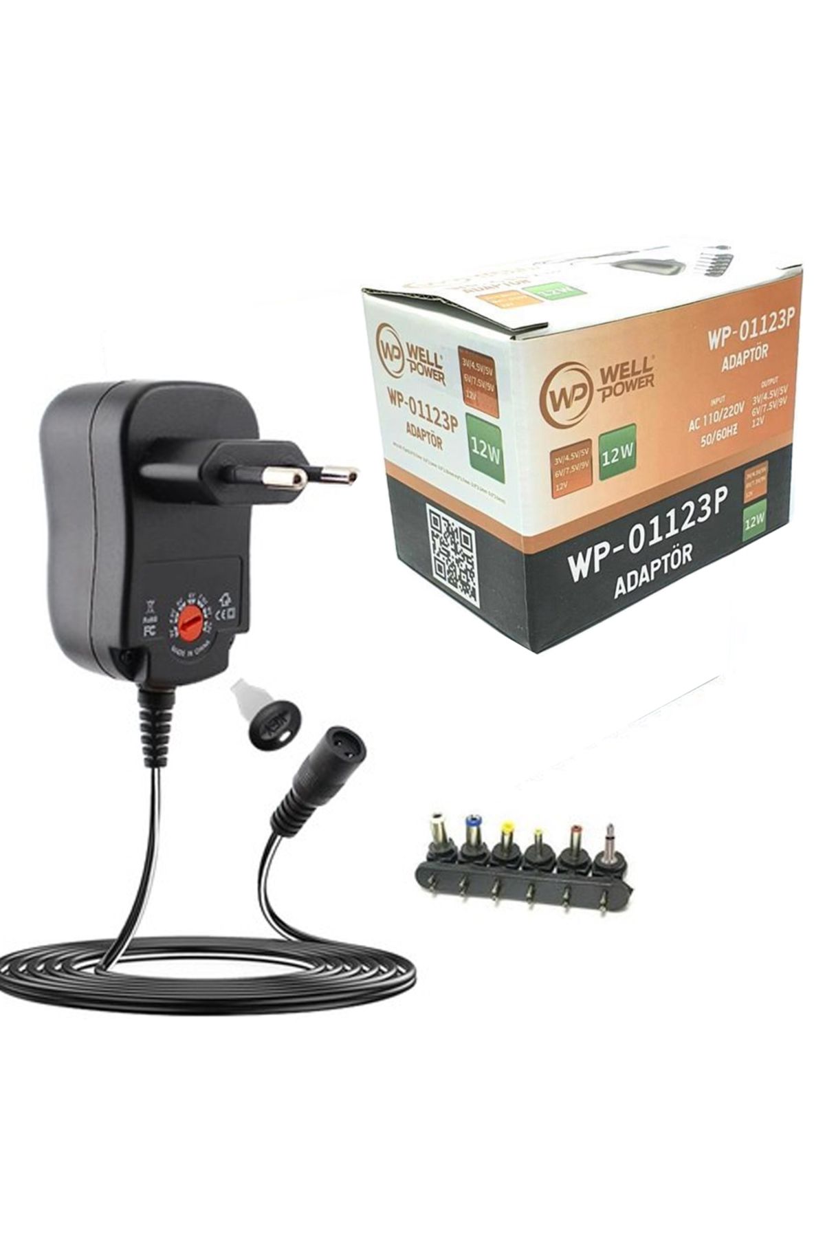WATTBOX Adaptör 3-12v 1a 5.5X2.5 Uç Wellpower WP-01123P R6