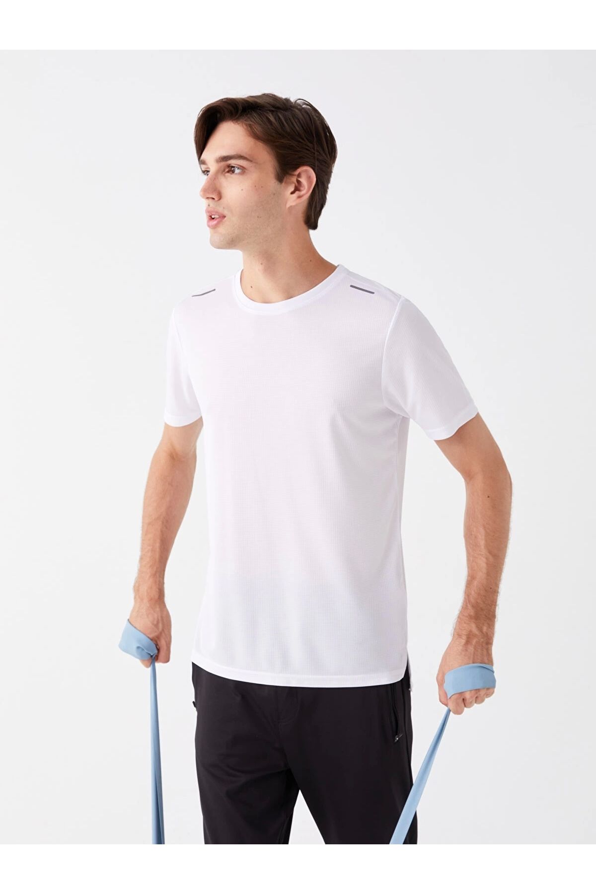 LC Waikiki XSIDE ACTIVE Beyaz DRY-TECH Bisiklet Yaka Kısa Kollu Erkek Spor Tişört