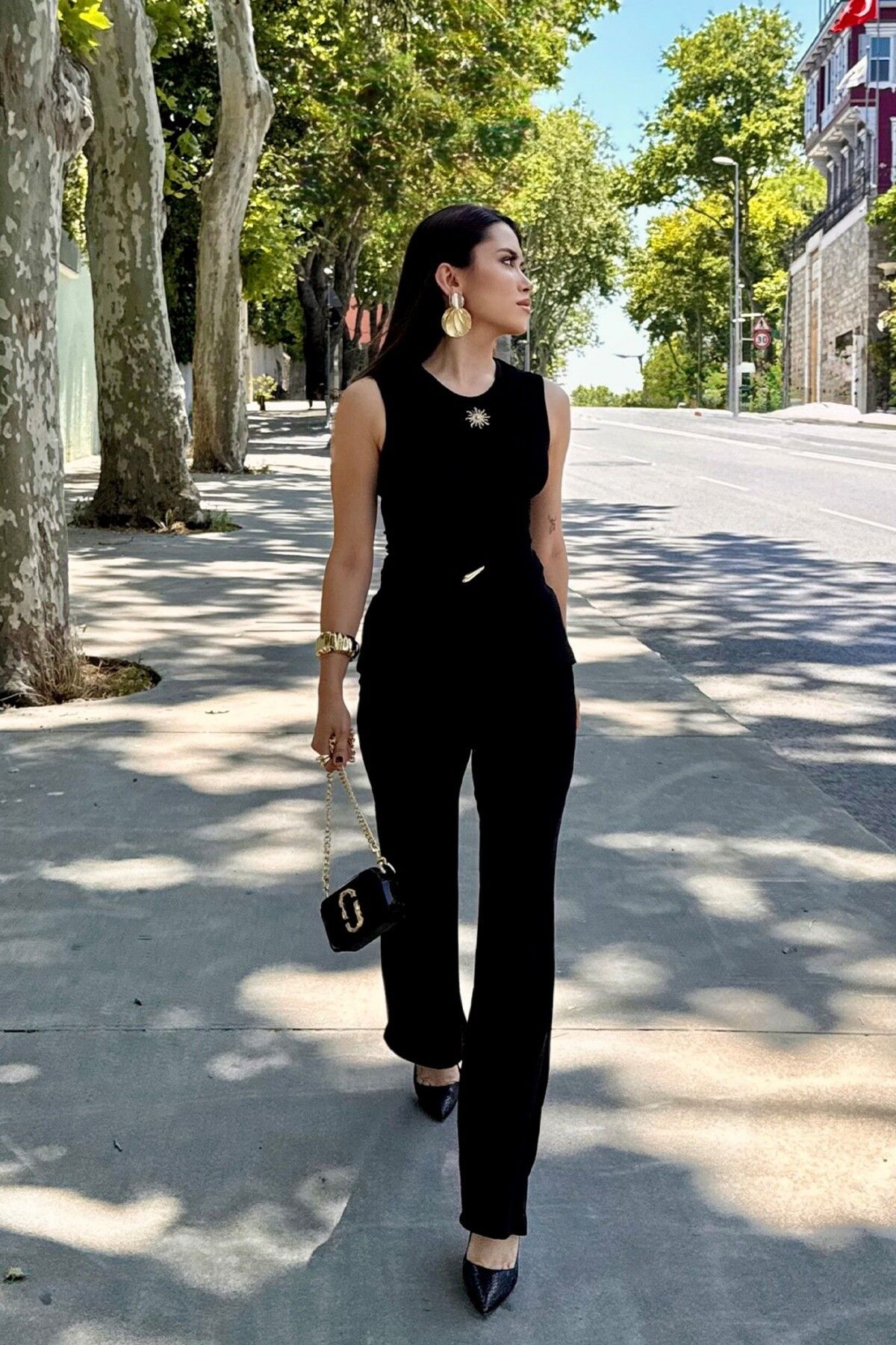 ROUPAS Tokalı Pantolon-Bluz Takım