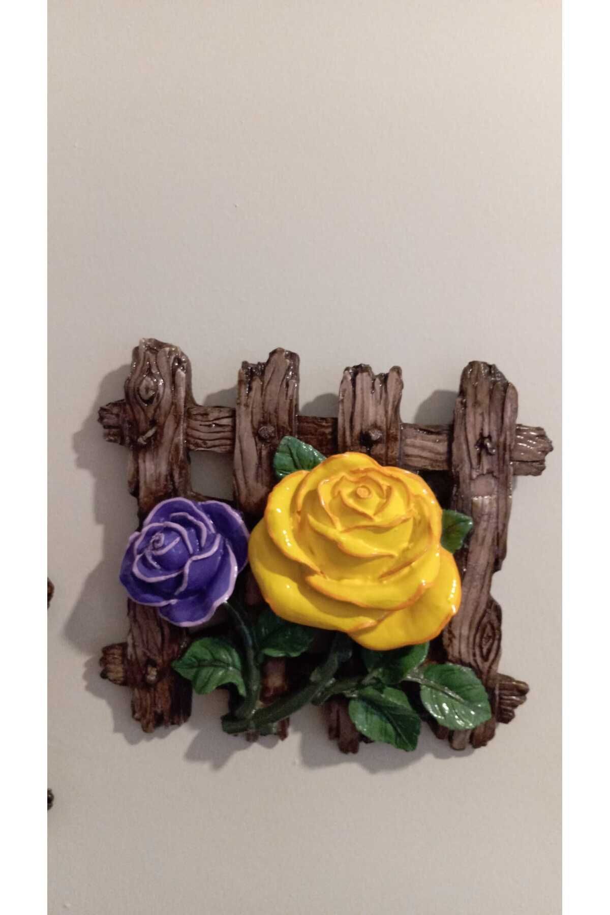 Home Gül Desenli Dekoratif Duvar Süsü Biblo