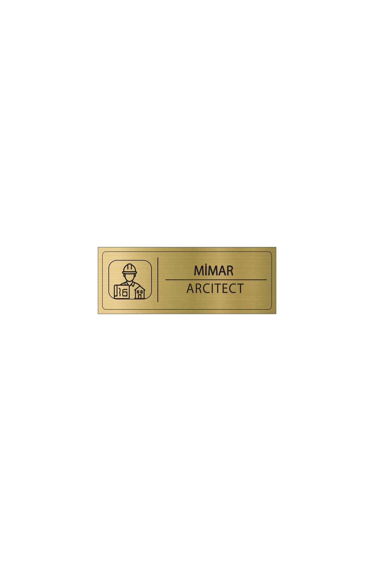 Mayeka Mimar İsimlik Altın Metal Kapı İsimliği Levhası Yönlendirme Tabelası