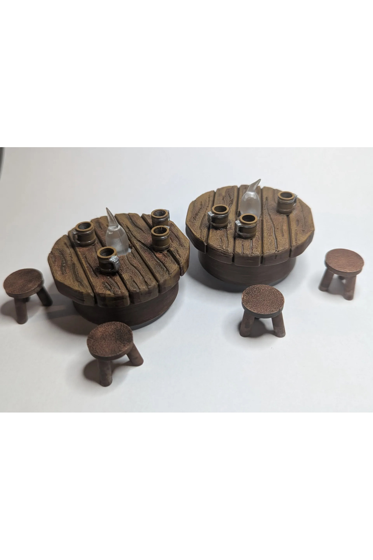 Mini Tavern Masa Sandalye Bardak Seti 2’li 3D Baskı Dekoratif Diorama Aksesuarı