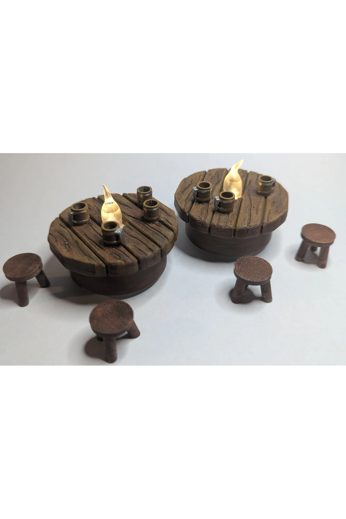 Mini Tavern Masa Sandalye Bardak Seti 2’li 3D Baskı Dekoratif Diorama Aksesuarı