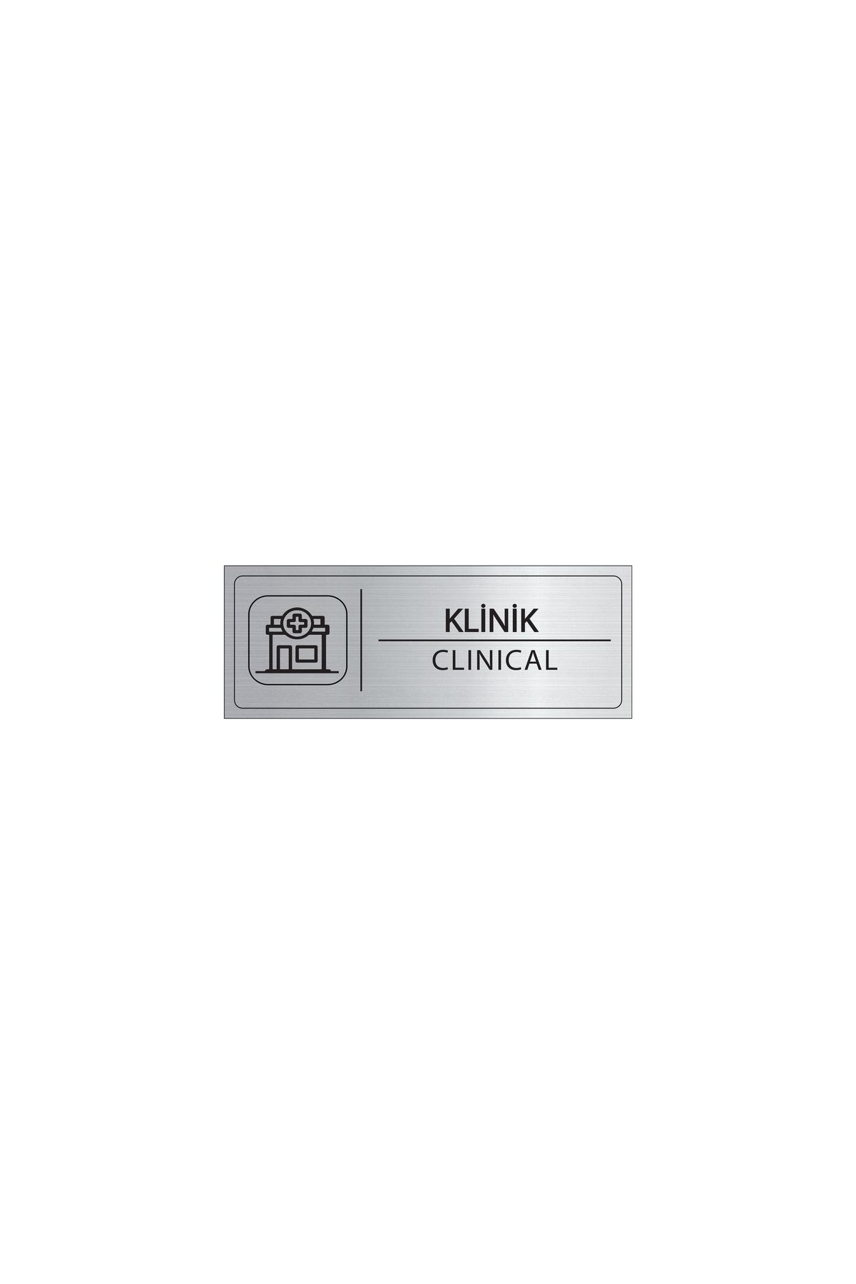 Mayeka Klinik İsimlik Gümüş Metal Kapı İsimliği Levhası Yönlendirme Tabelası