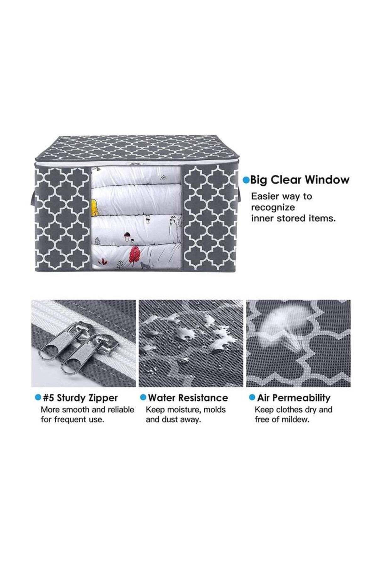 COOYA-3 Pack Large Blanket Clothes Organization and Foldable Storage Containers with Reinforced Handle 3