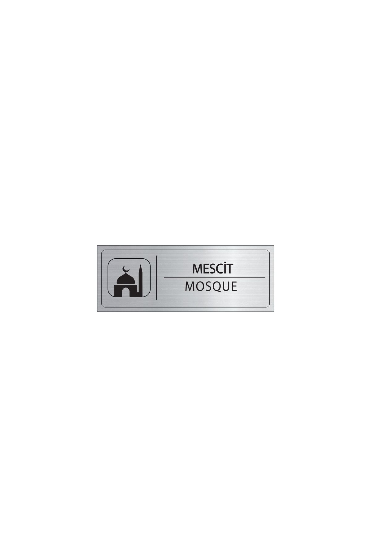 Mayeka Mescit İsimlik Gümüş Metal Kapı İsimliği Levhası Yönlendirme Tabelası