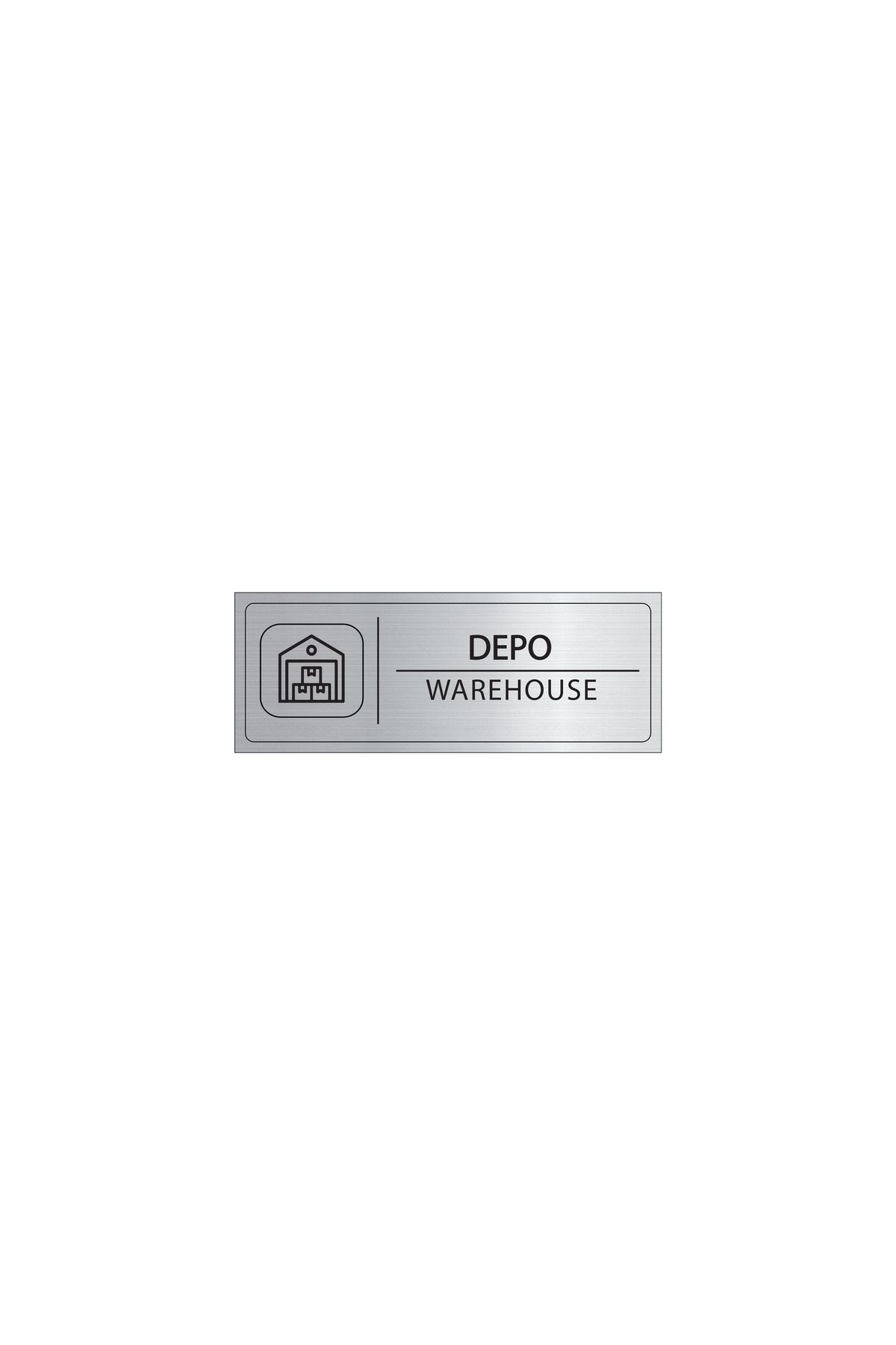 Mayeka Depo İsimlik Gümüş Metal Kapı İsimliği Levhası Yönlendirme Tabelası