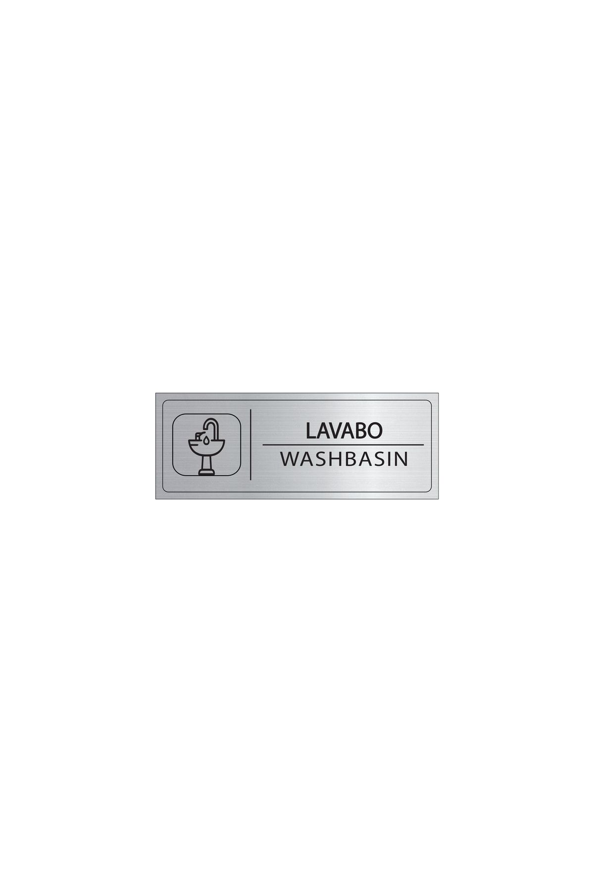 Mayeka Lavabo İsimlik Gümüş Metal Kapı İsimliği Levhası Yönlendirme Tabelası