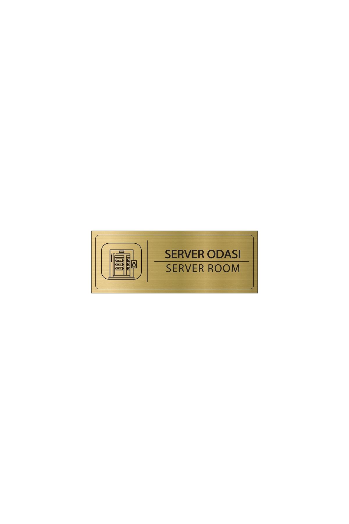 Mayeka Server Odası İsimlik Altın Metal Kapı İsimliği Levhası Yönlendirme Tabelası