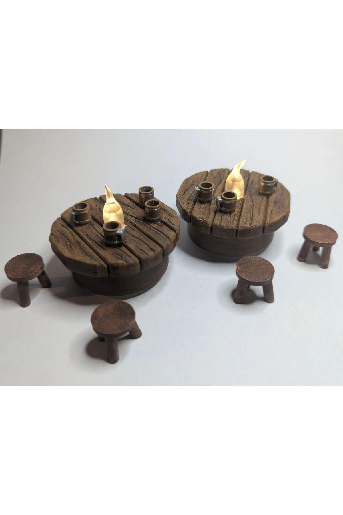 Phigo Mini Tavern Masa Sandalye Bardak Seti 2’li 3D Baskı Dekoratif Diorama Aksesuarı