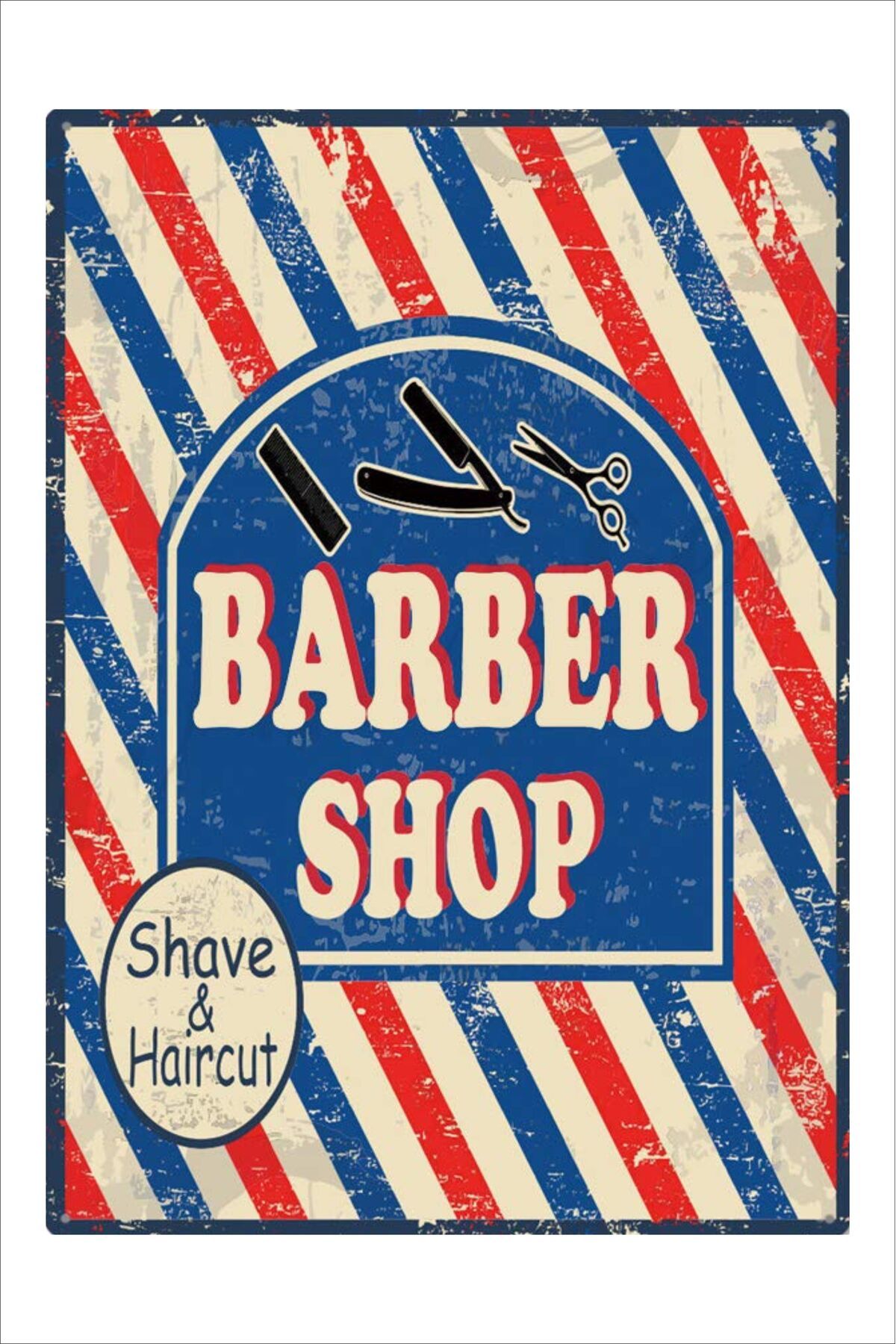 Yeni Yıldız Reklam RETRO BARBER SHOP DUVAR YAZILARI SÖZLERİ TABLO