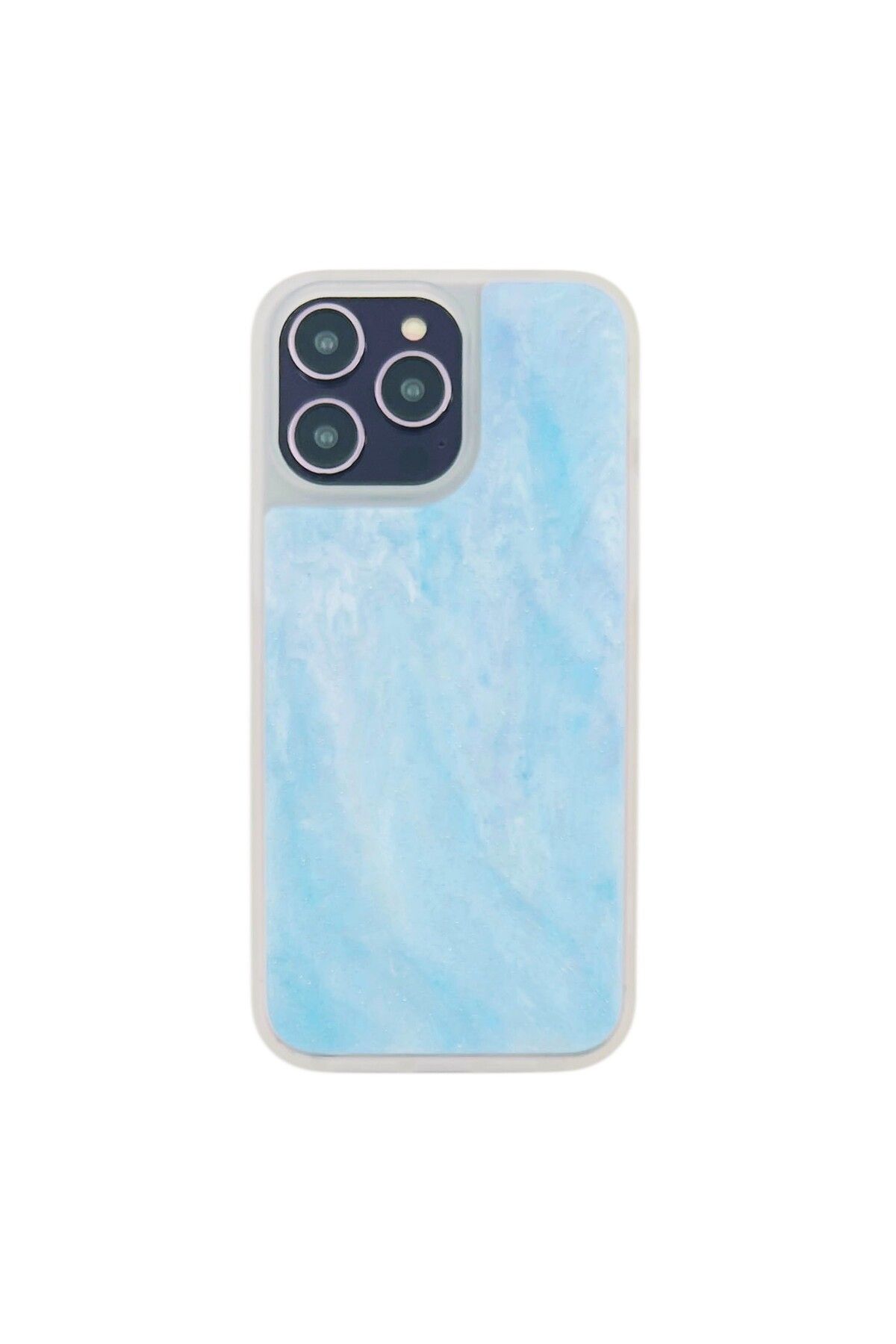 Nettech Apple iPhone 14 Pro Uyumlu NT-N071 Arka Koruma Kılıf (Beyaz-Mavi) NT-113545