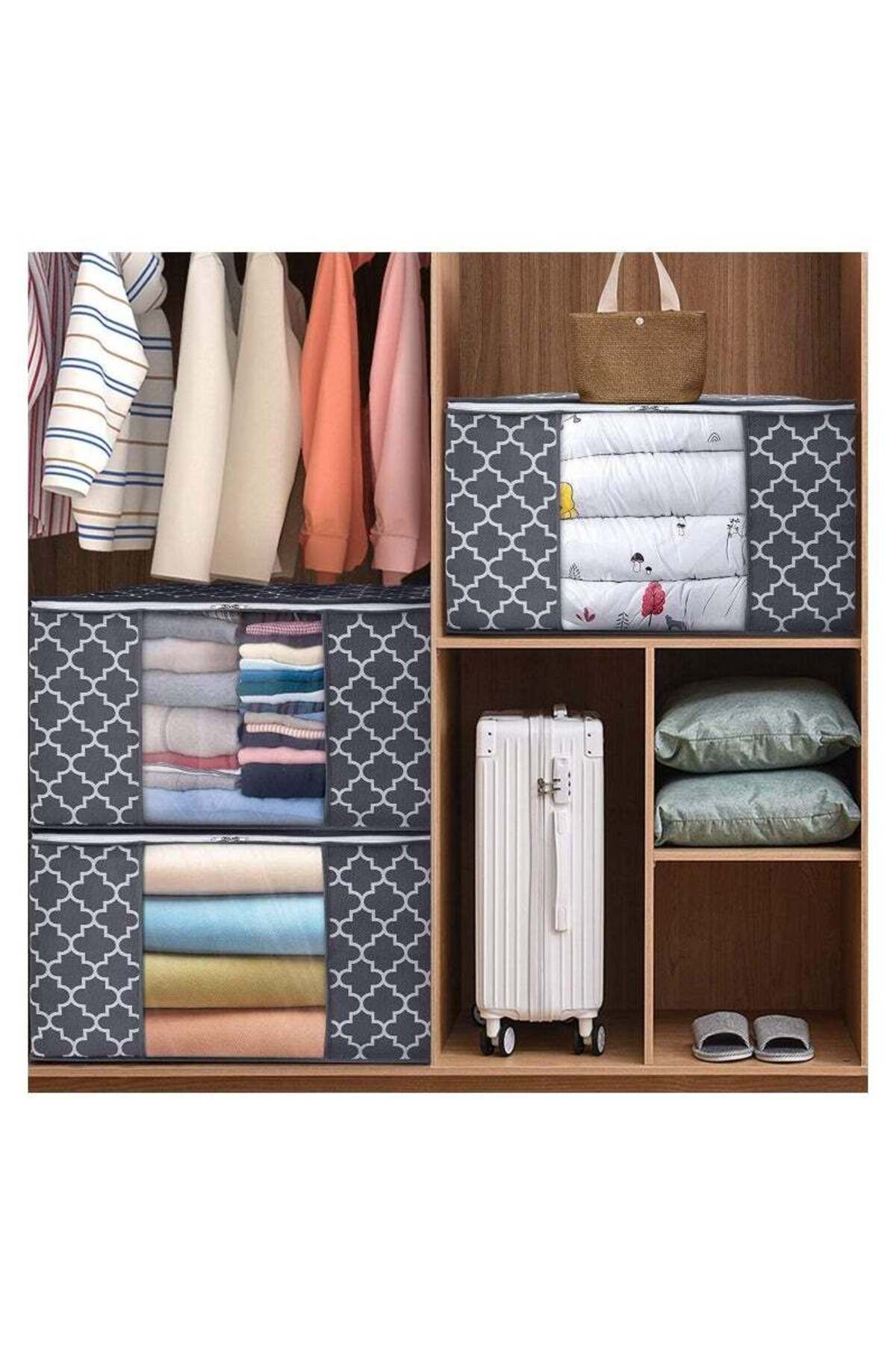 COOYA-3 Pack Large Blanket Clothes Organization and Foldable Storage Containers with Reinforced Handle 6