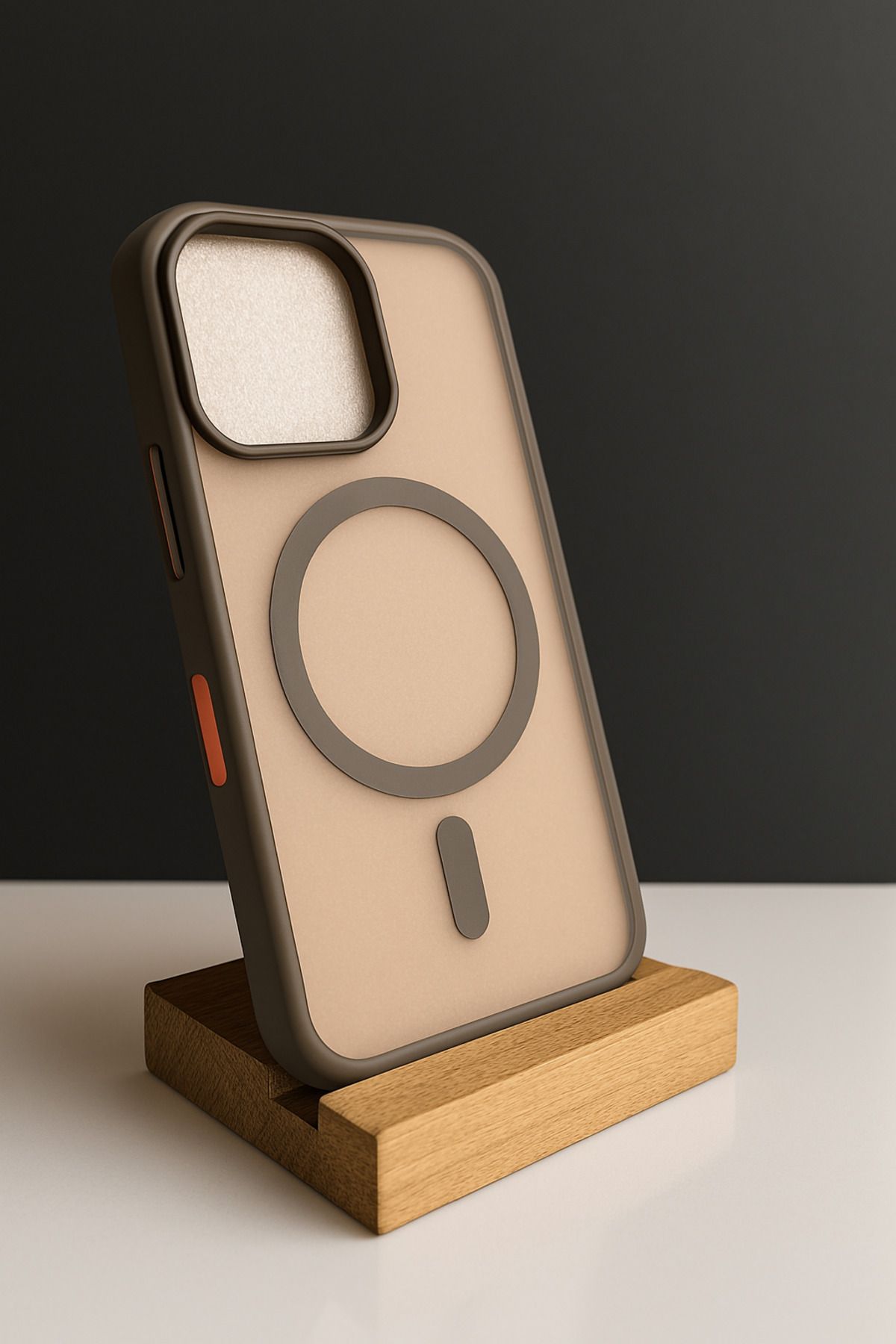 shop iPhone 16 Pro Kahverengi Kenarlı Mat Şeffaf Kılıf – Sade Güç, Doğal Koruma