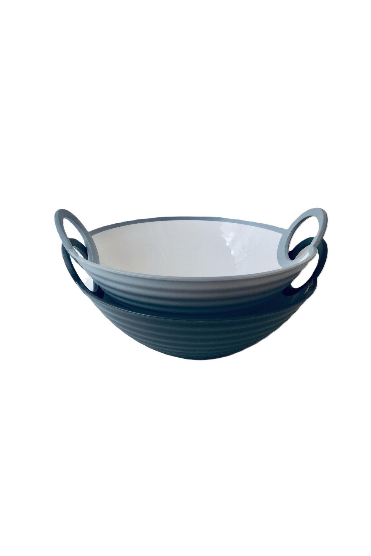 HOBBY LİFE 2'li Büyük Boy Salata Kasesi-2800 ml & 27,3 x 30 x 12.5 cm/ -Açık Gri & Cool Gri